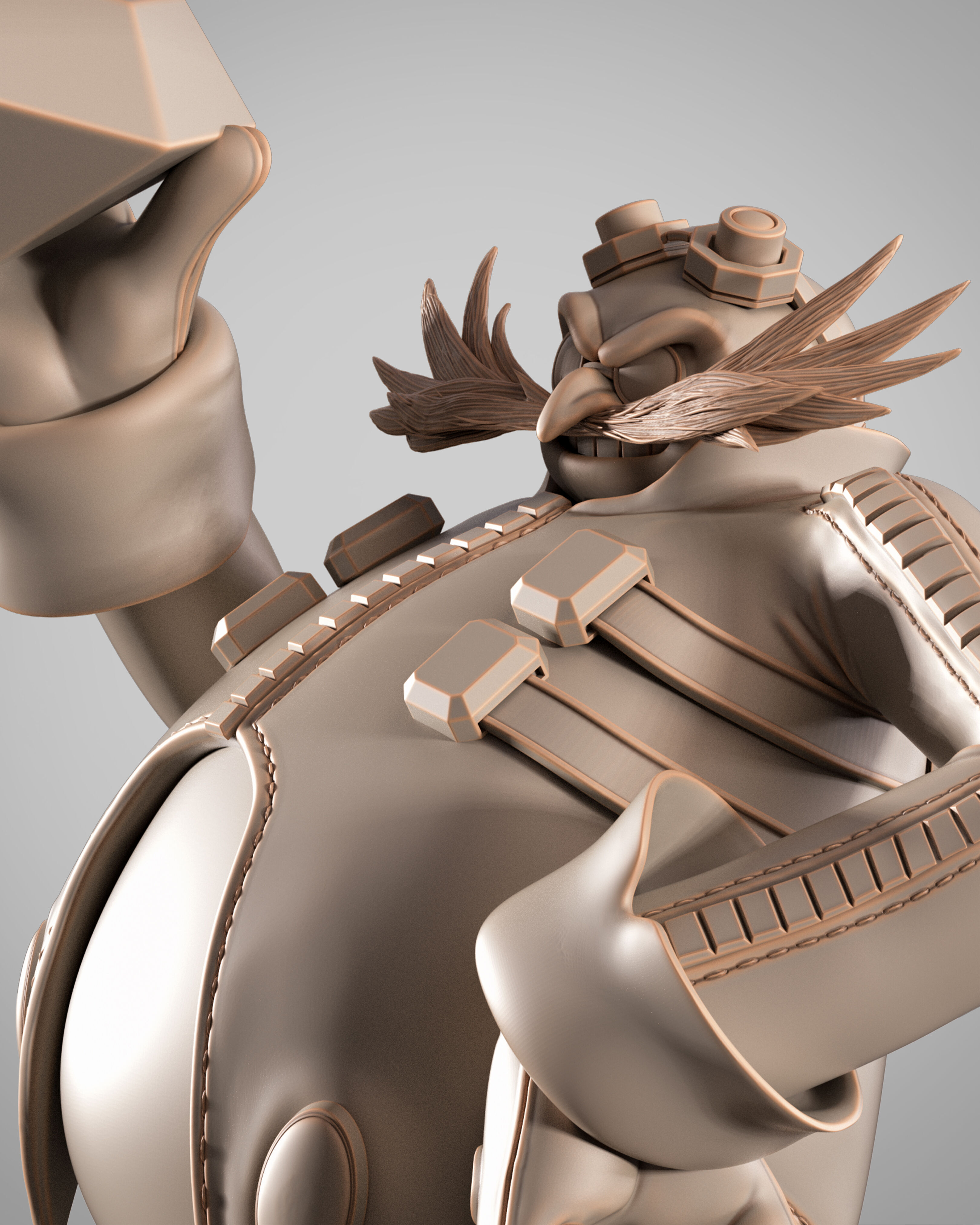 Wicked Video Games Dr Eggman Sculpture Stand 3D print model_14