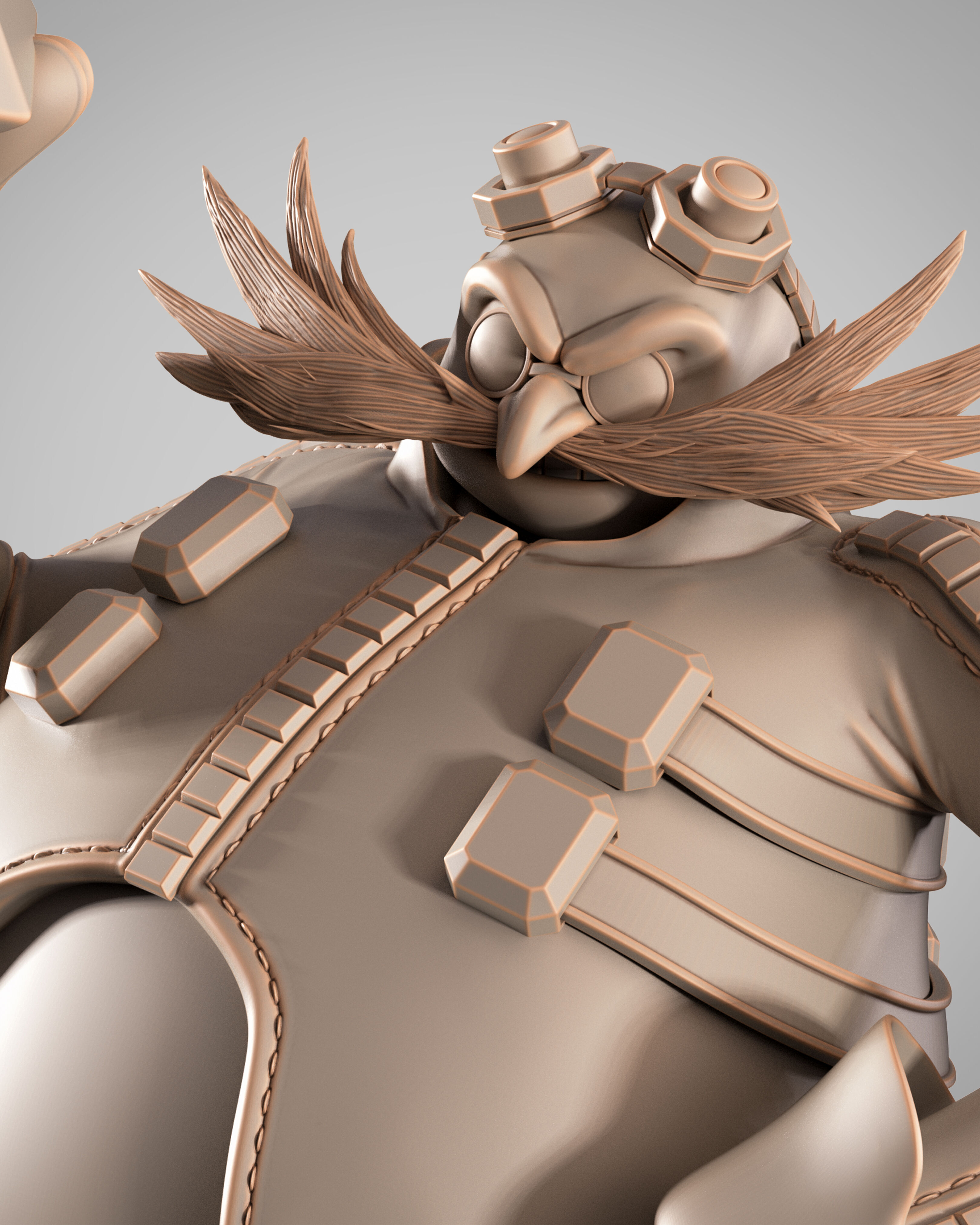 Wicked Video Games Dr Eggman Sculpture Stand 3D print model_24