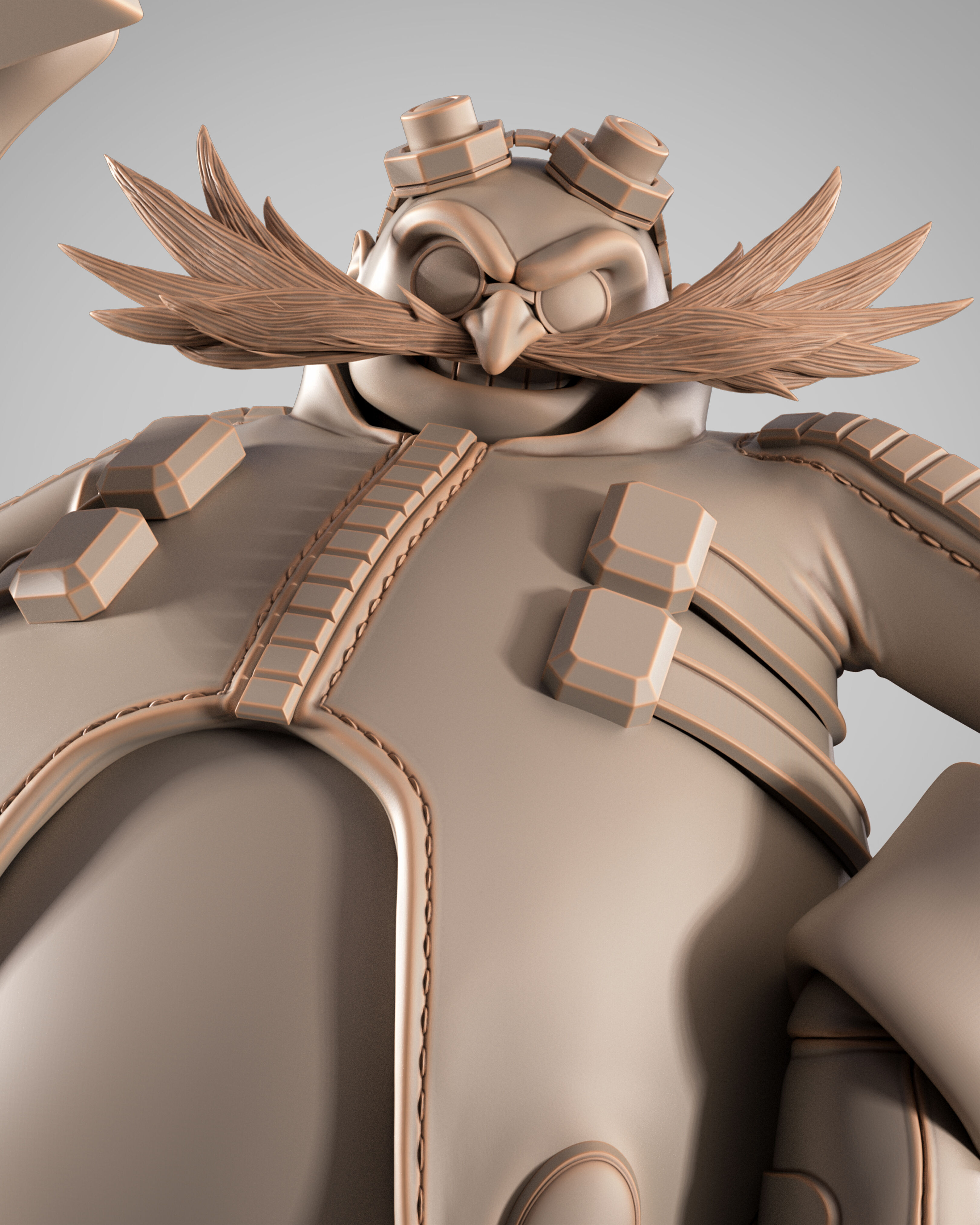 Wicked Video Games Dr Eggman Sculpture Stand 3D print model_9