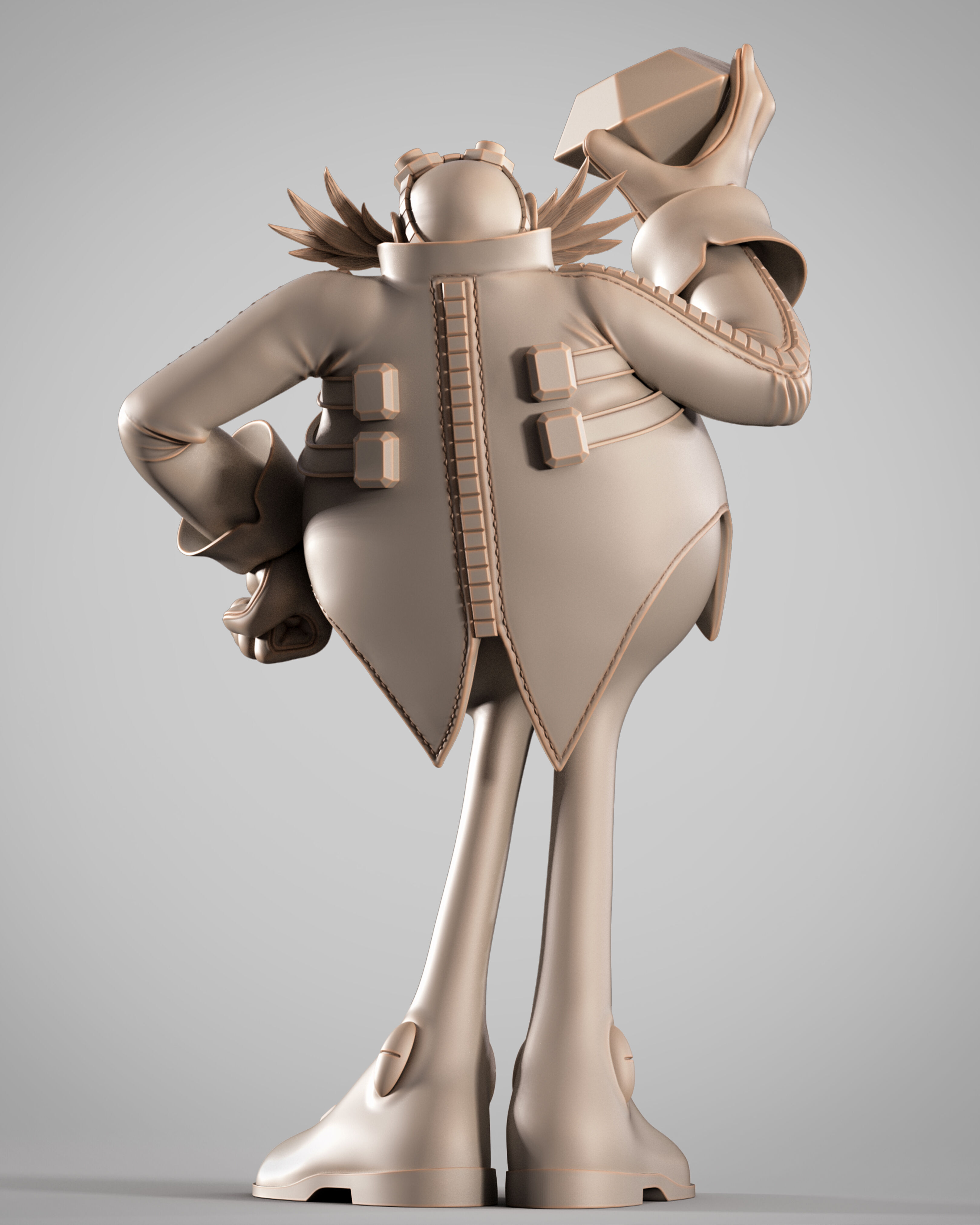 Wicked Video Games Dr Eggman Sculpture Stand 3D print model_3