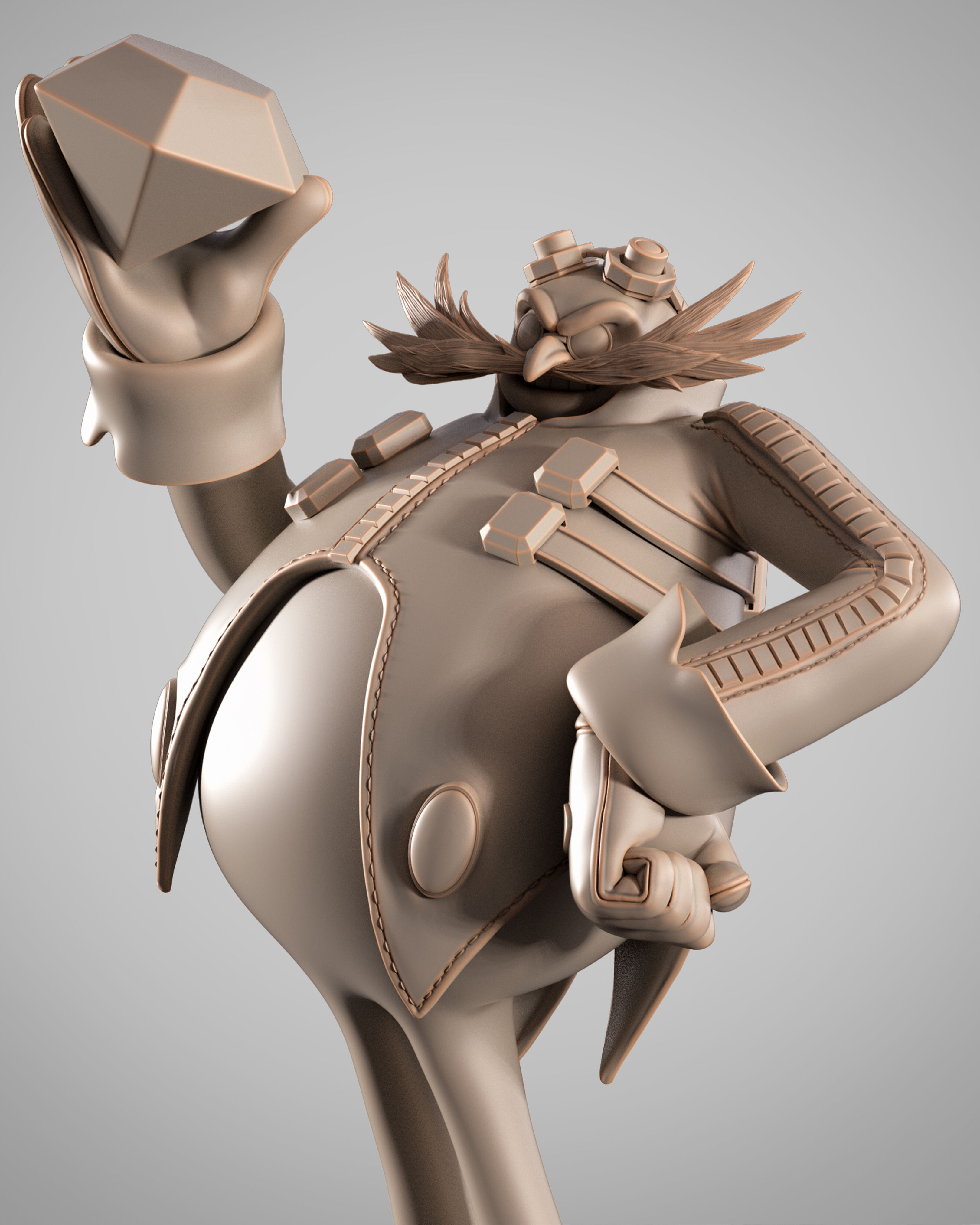 Wicked Video Games Dr Eggman Sculpture Stand 3D print model_7