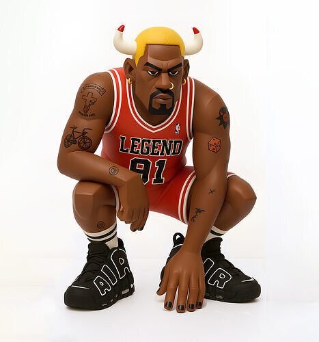Bulls Dennis Rodman Nike Uptempo toy 3D print model