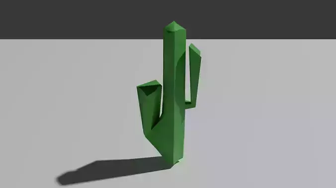 Low poly game cactus