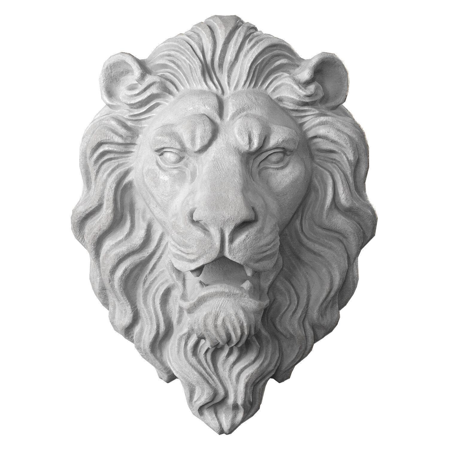Lion Head Sculpture by lllax Low-poly 3D model_2
