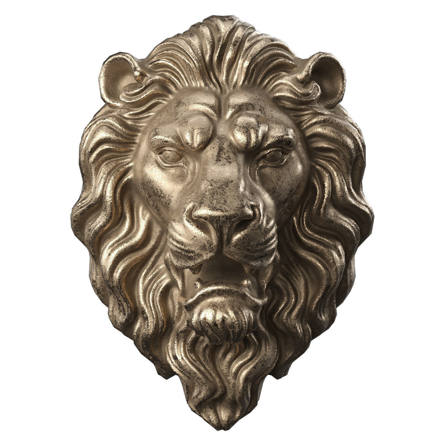 Lion Head Sculpture by lllax Low-poly 3D model_4