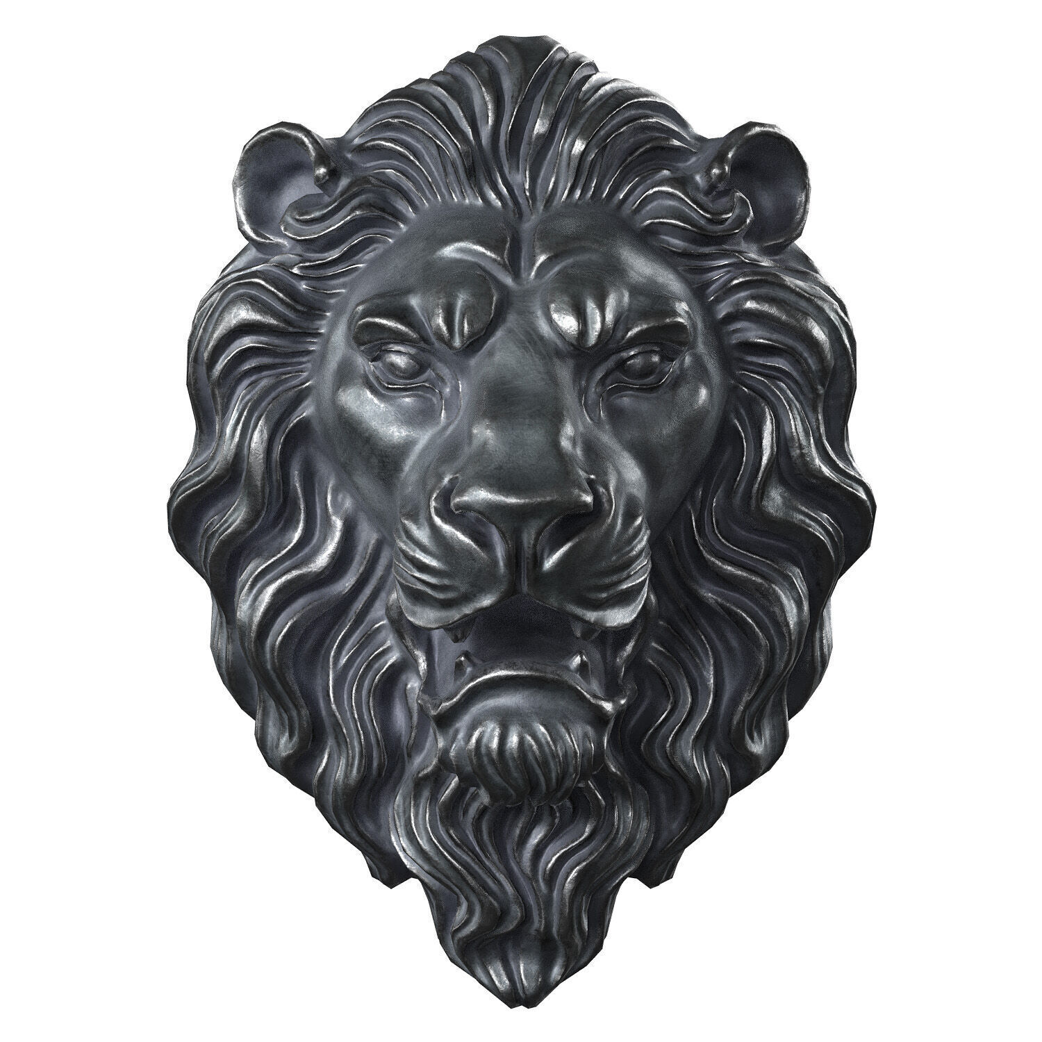 Lion Head Sculpture by lllax Low-poly 3D model_5