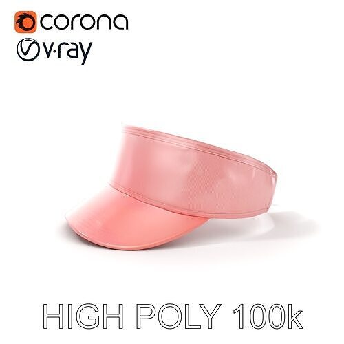 Pink Visor Cap Model Pack  D Fashion Accessory Low-poly 3D model