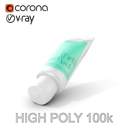 Toothpaste Tube Model Pack  Mint Edition Low-poly 3D model