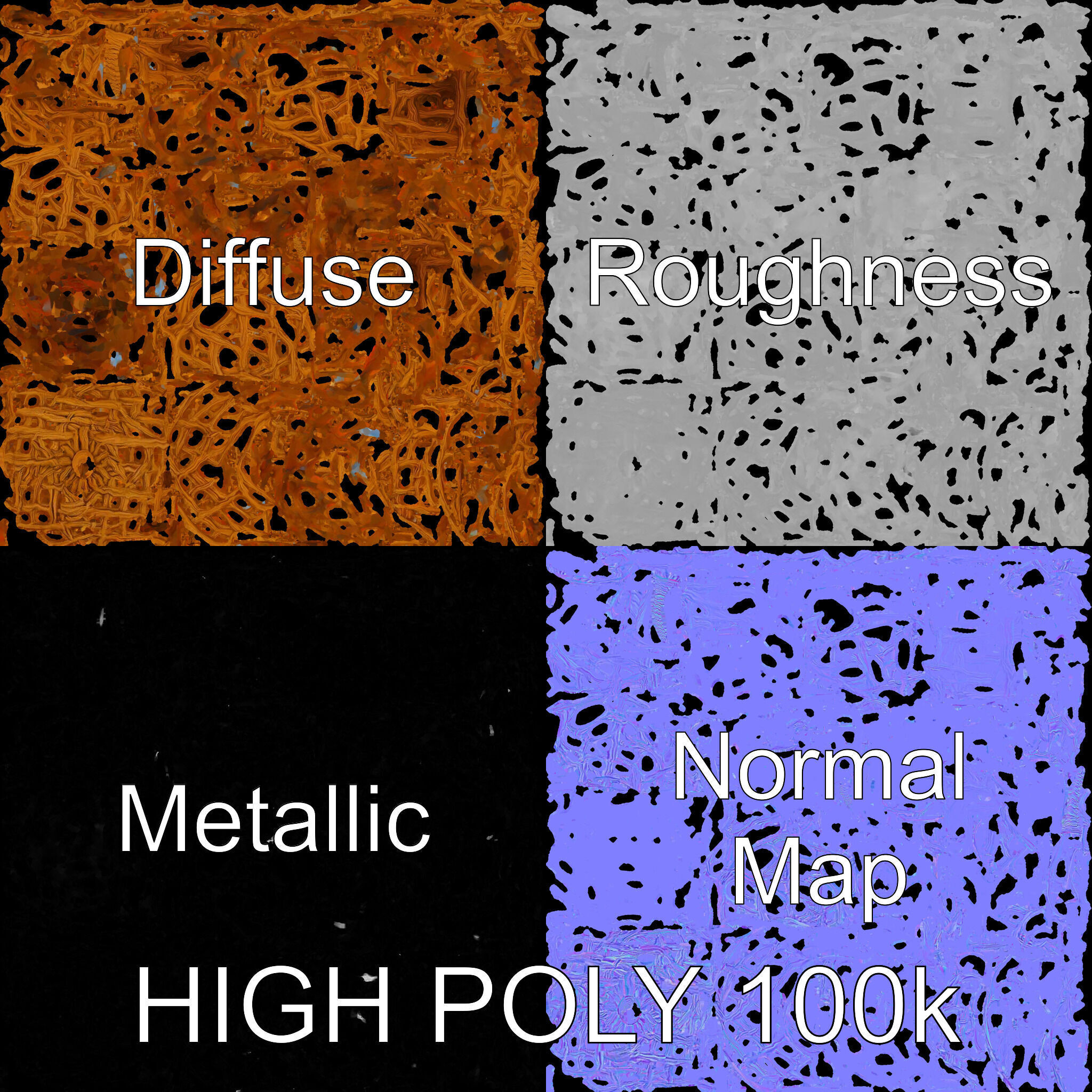 Wicker Pumpkin Decorative Model Pack Low-poly 3D model_3