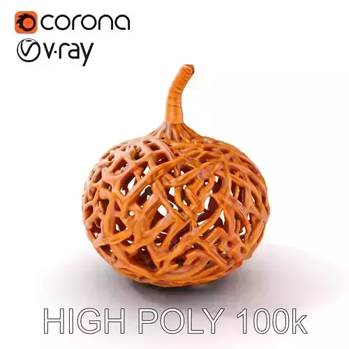 Wicker Pumpkin Decorative Model Pack Low-poly 3D model