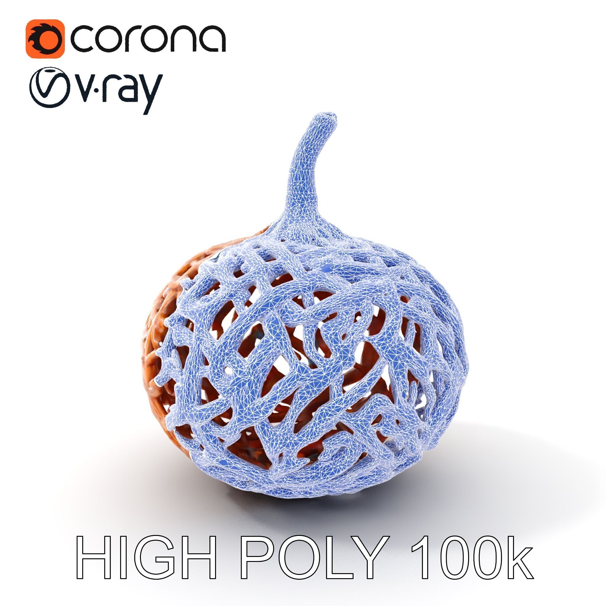 Wicker Pumpkin Decorative Model Pack Low-poly 3D model_11