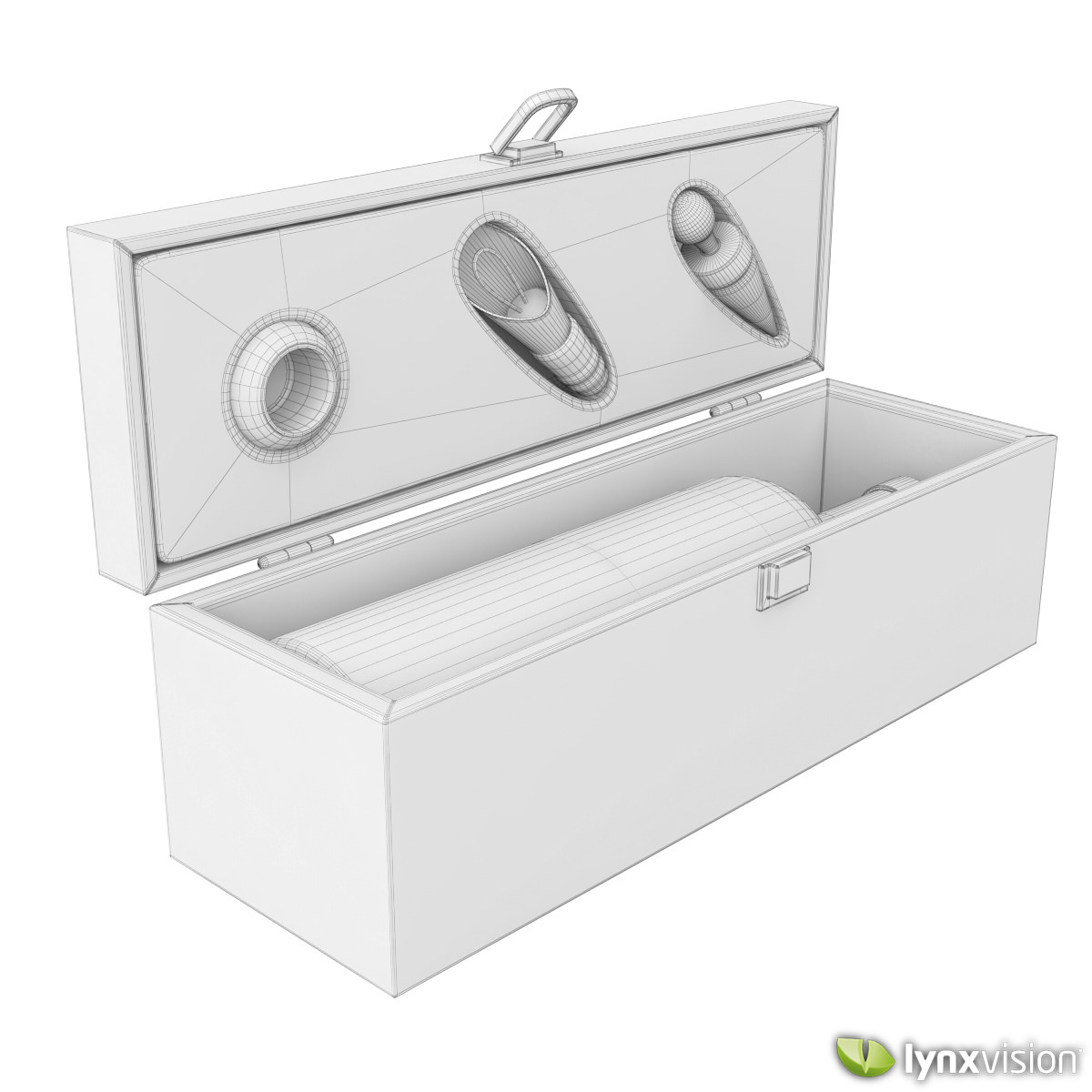 Wine Box Set with Red Wine Bottle 3D model_3