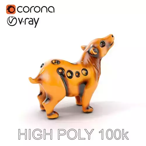 Golden Animal Figurine Model Pack Low-poly 3D model