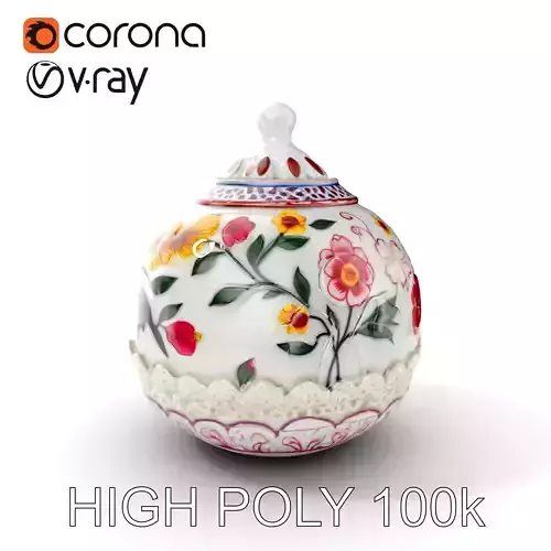 Floral Decorative Jar Model Pack