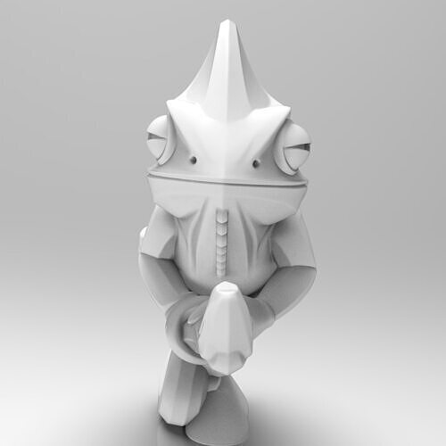 Mystical Chameleon Minimalist Sculpture 3D print model