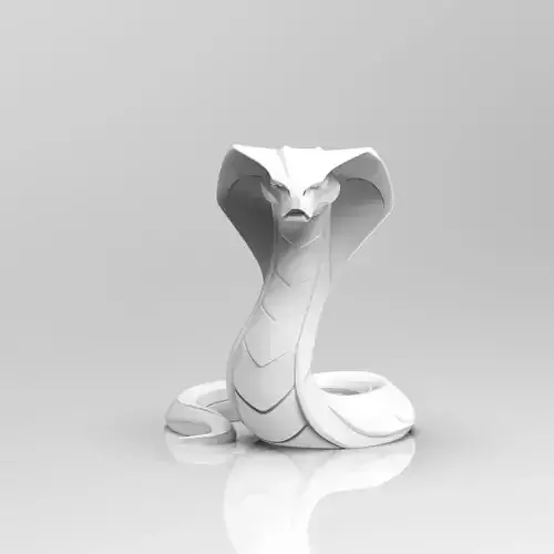 Mystical Cobra Snake Minimalist Sculpture 3D print model