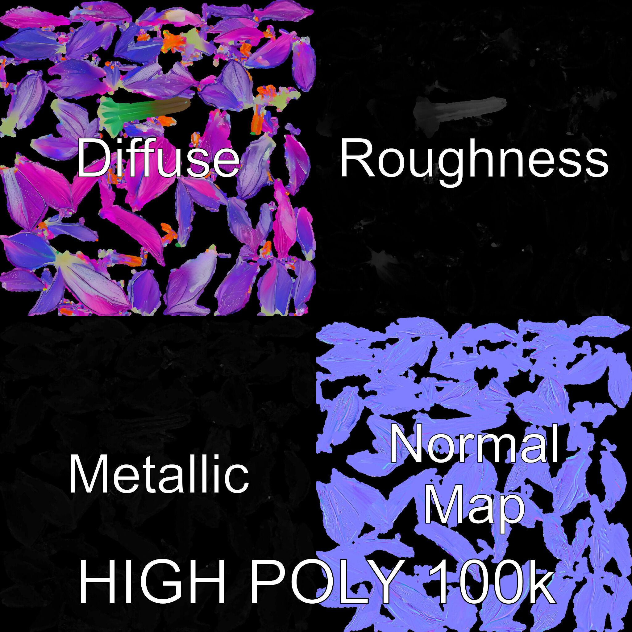 Vibrant Lotus Flower D Model Pack Low-poly 3D model_3