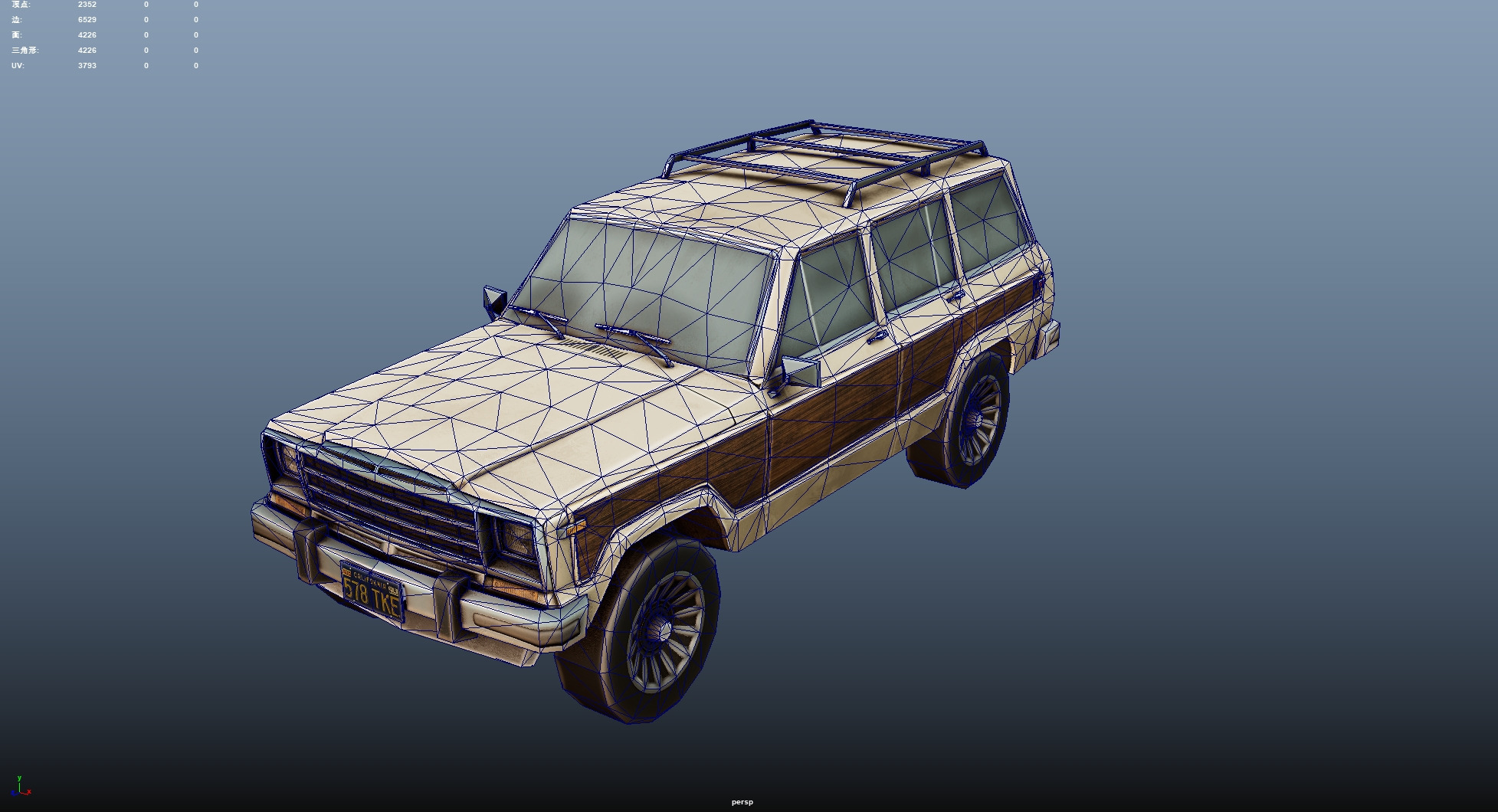 Wagoneer Low-poly 3D model_7