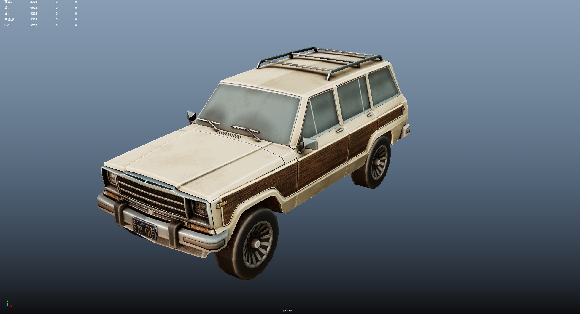 Wagoneer Low-poly 3D model_6