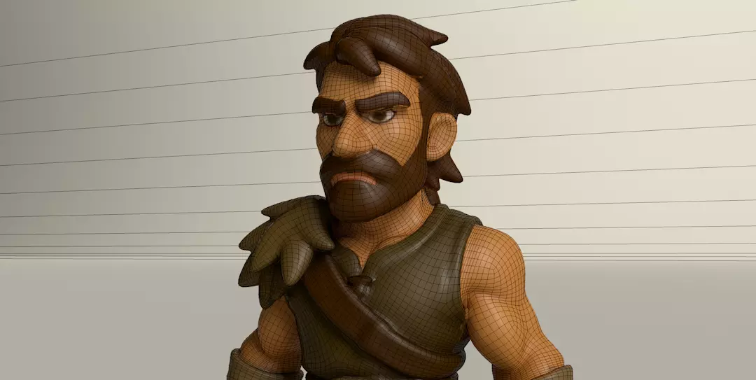 Stylized Game Ready Human Character Rigged named Ablo Low-poly 3D model