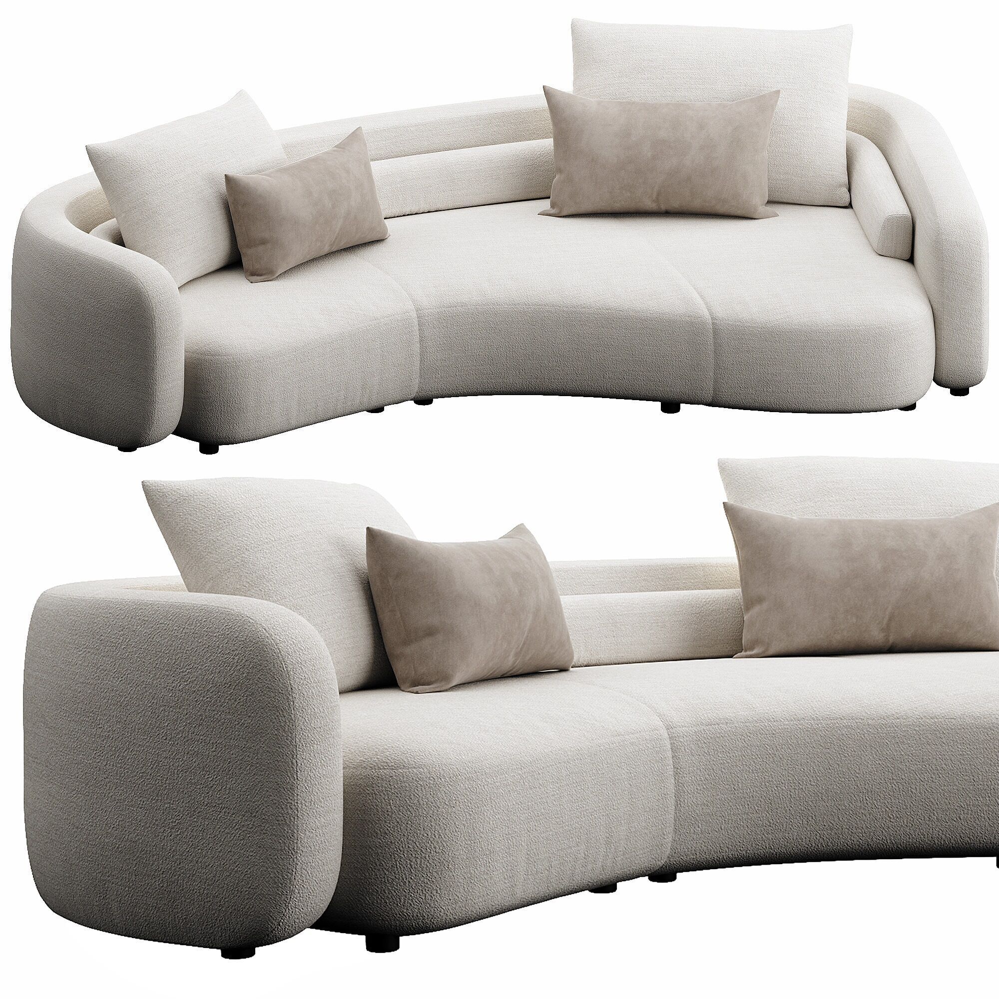 Bezier Sofa 3D model_4