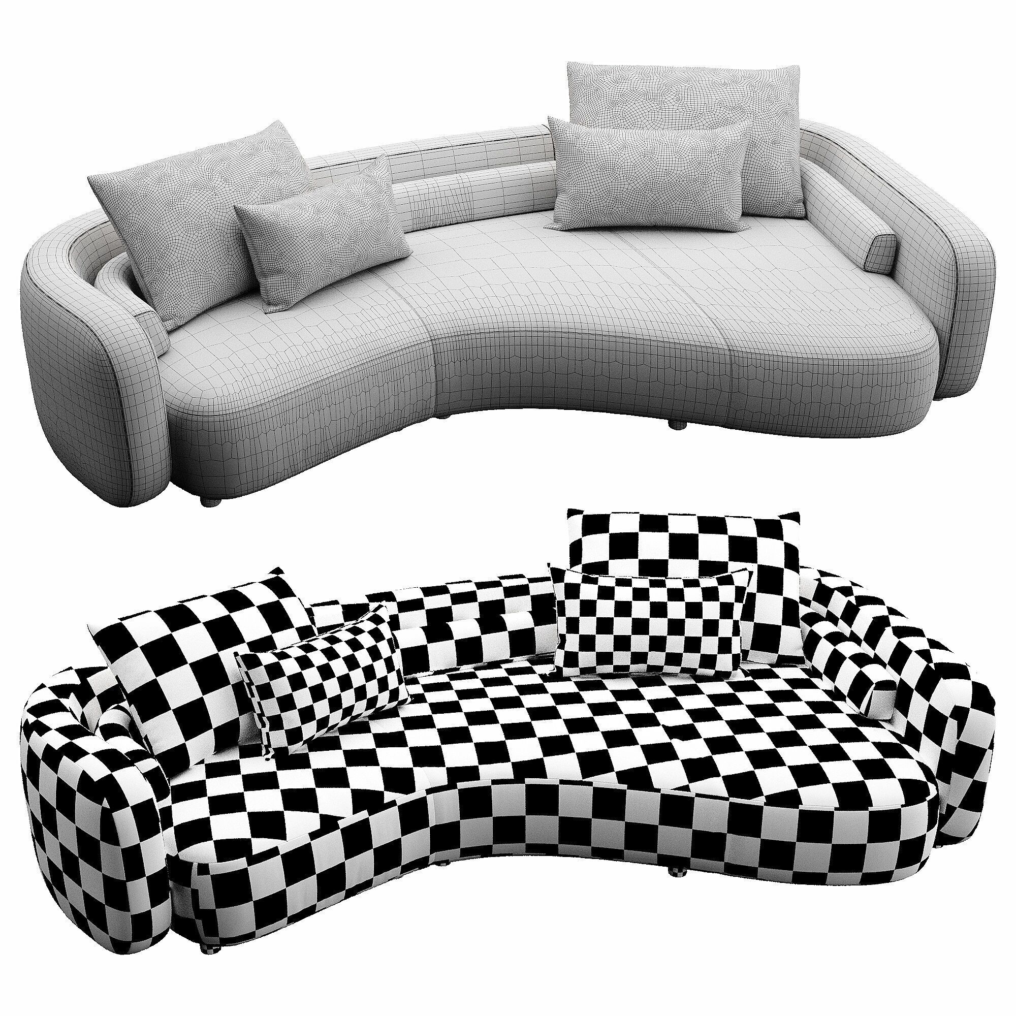 Bezier Sofa 3D model_8