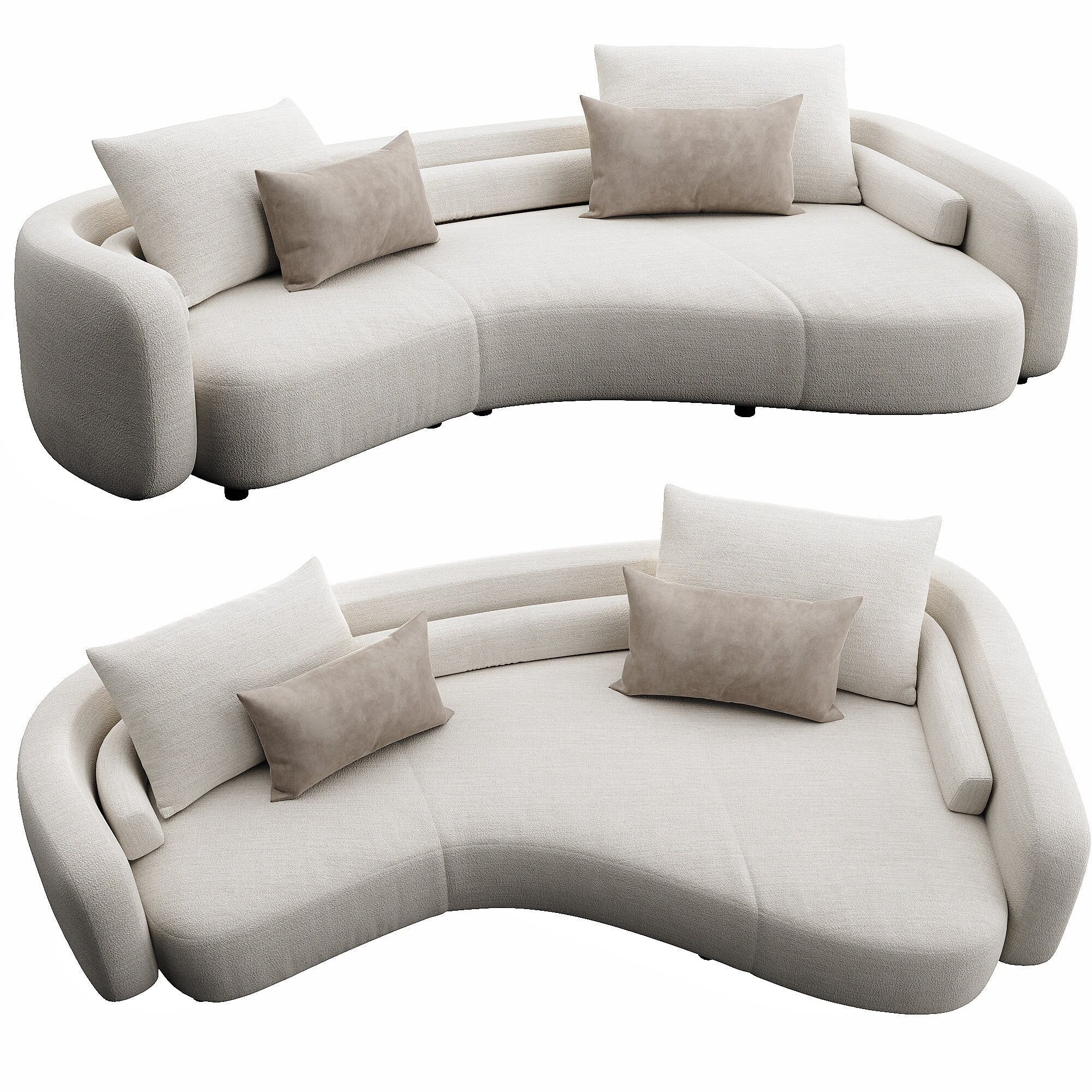 Bezier Sofa 3D model_1