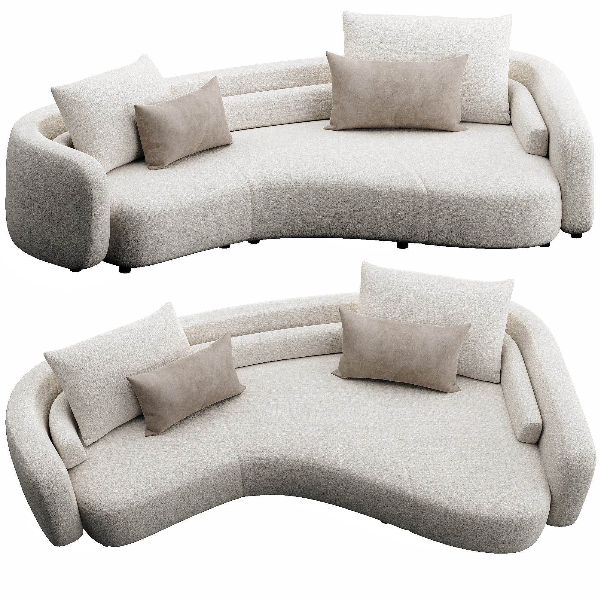 Bezier Sofa 3D model_5
