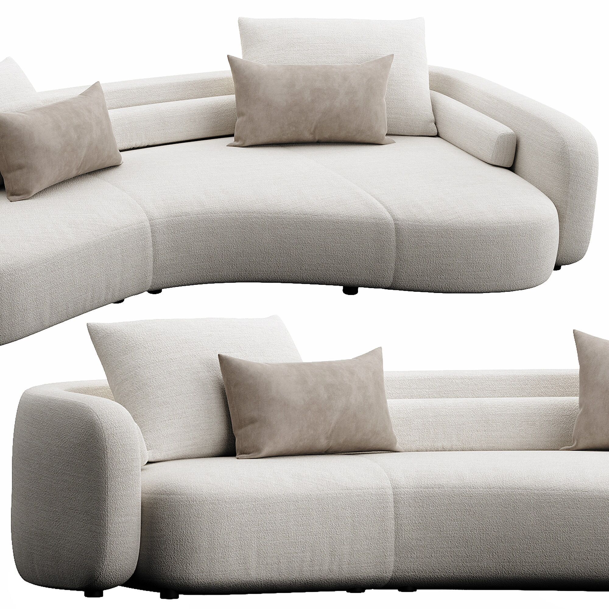 Bezier Sofa 3D model_6