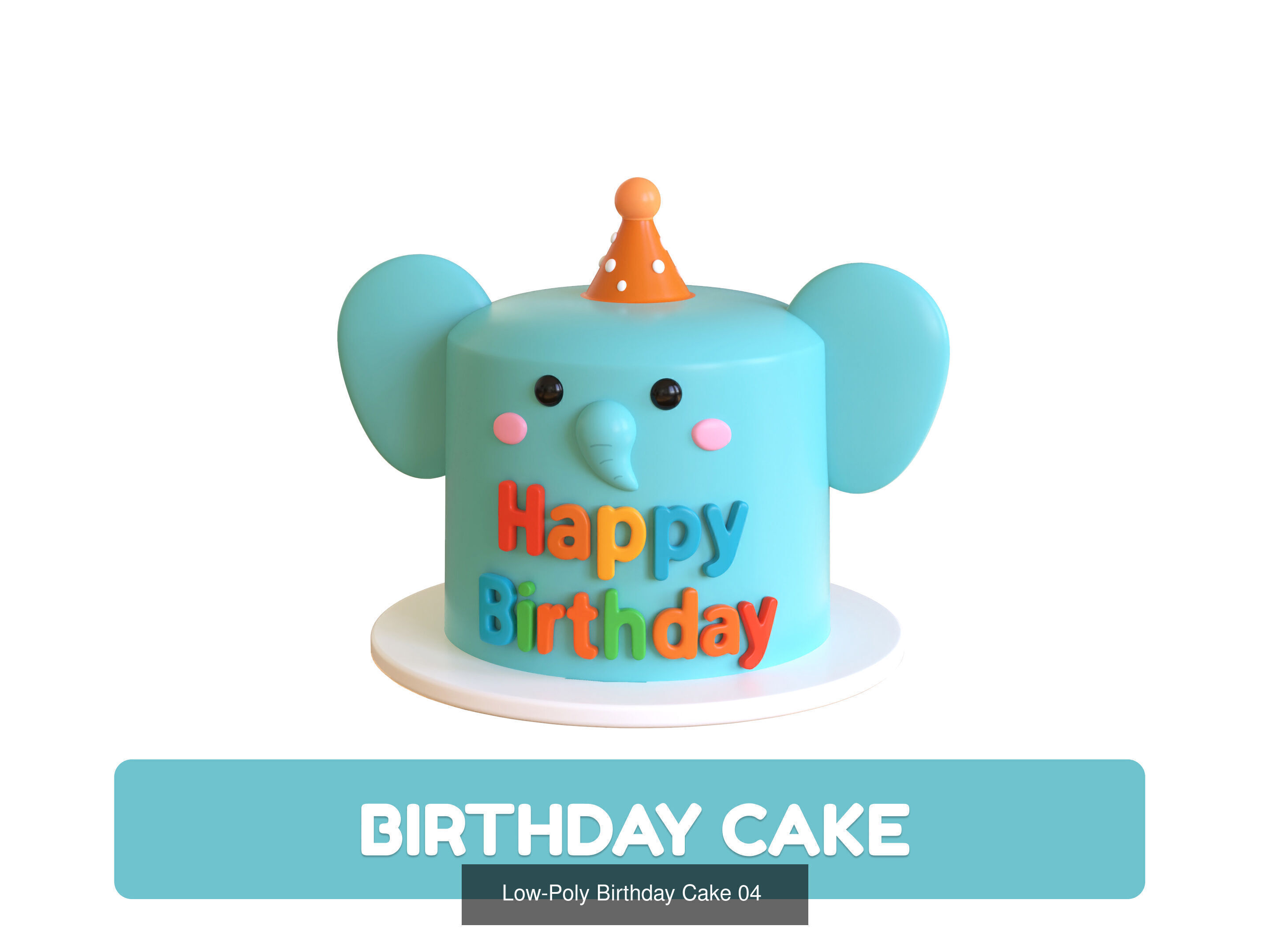 Cartoon Party Props Birthday Decoration Set 3D Model Collection_20