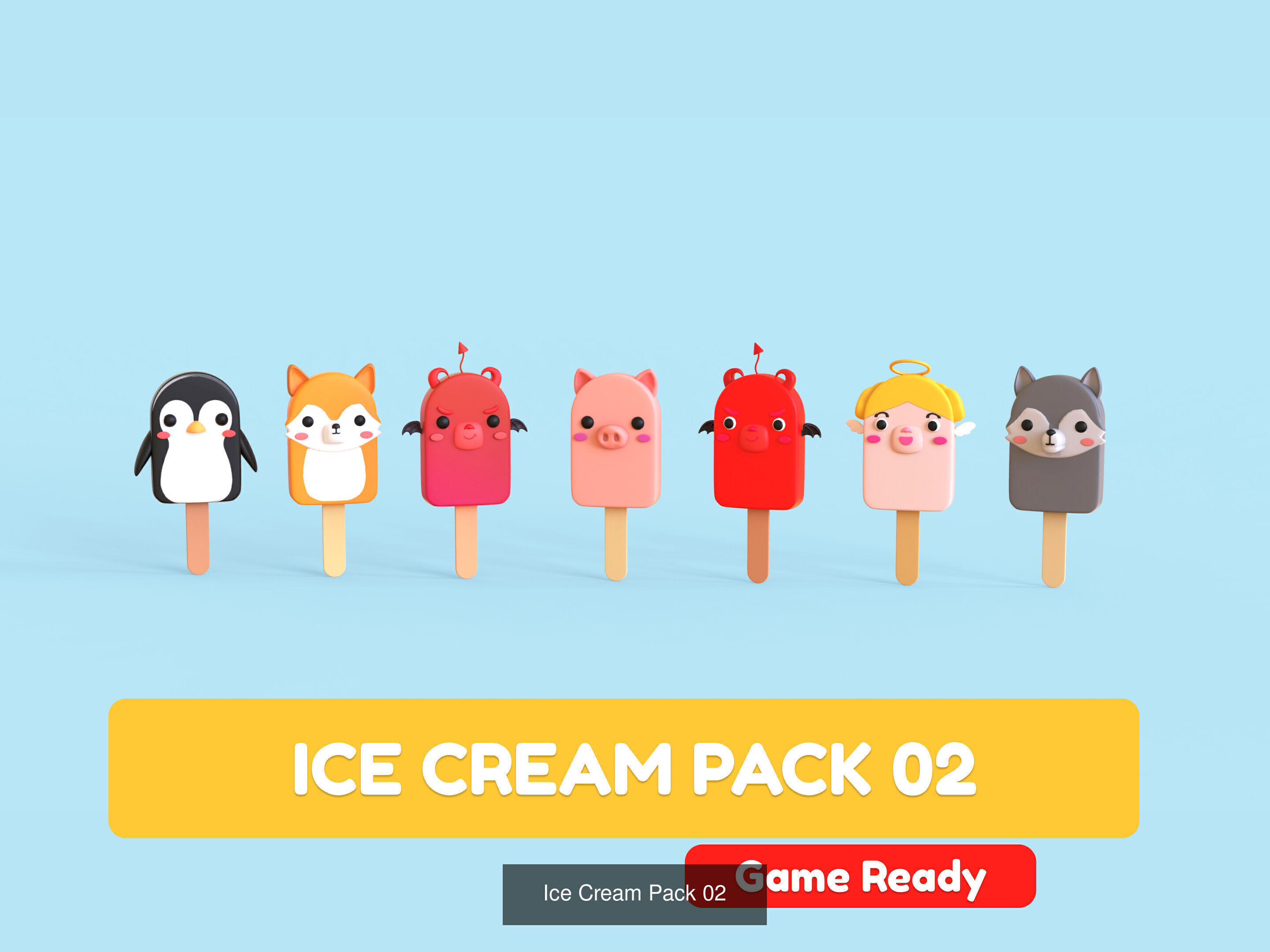 Cartoon Party Props Birthday Decoration Set 3D Model Collection_50