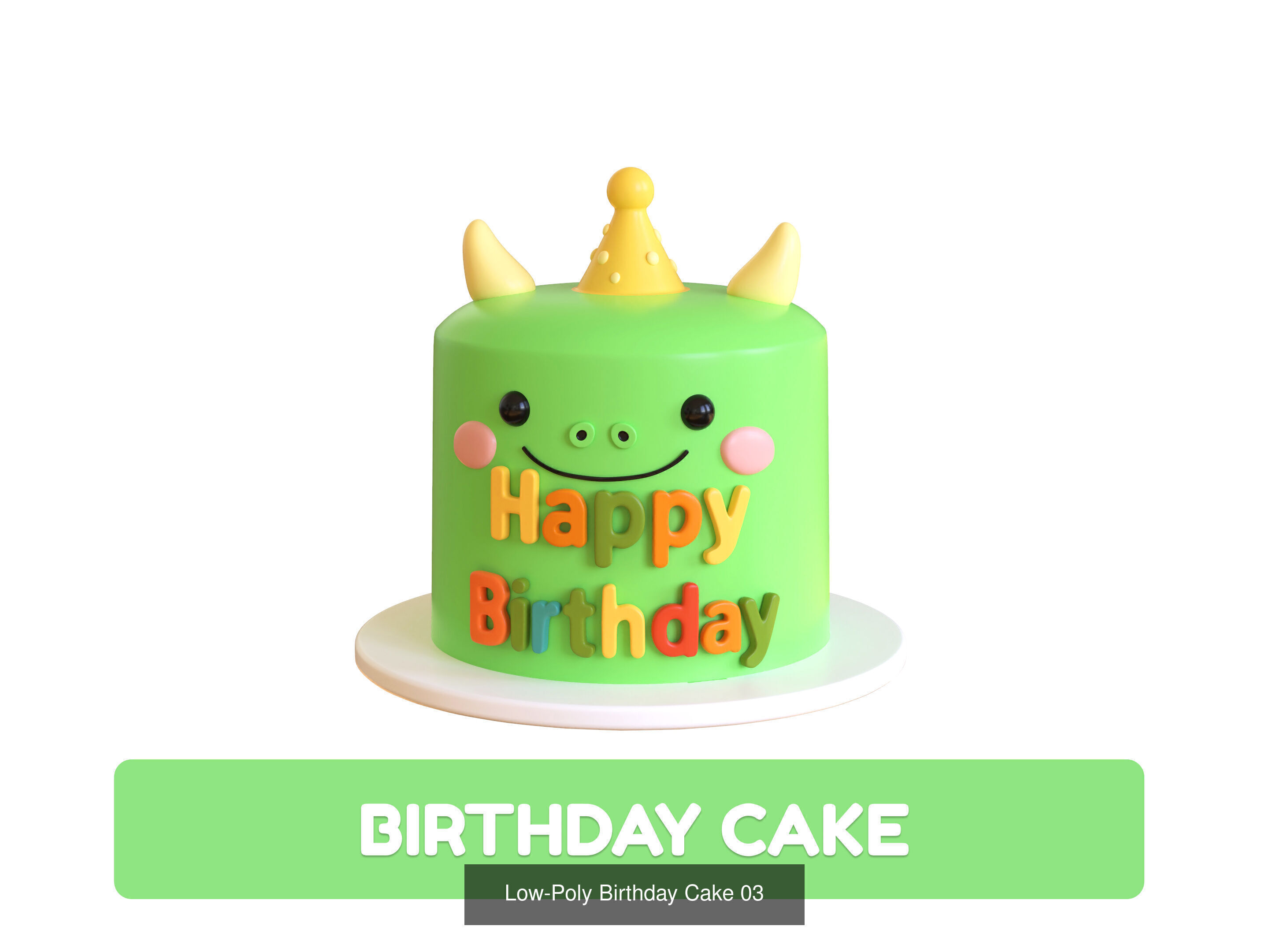 Cartoon Party Props Birthday Decoration Set 3D Model Collection_19