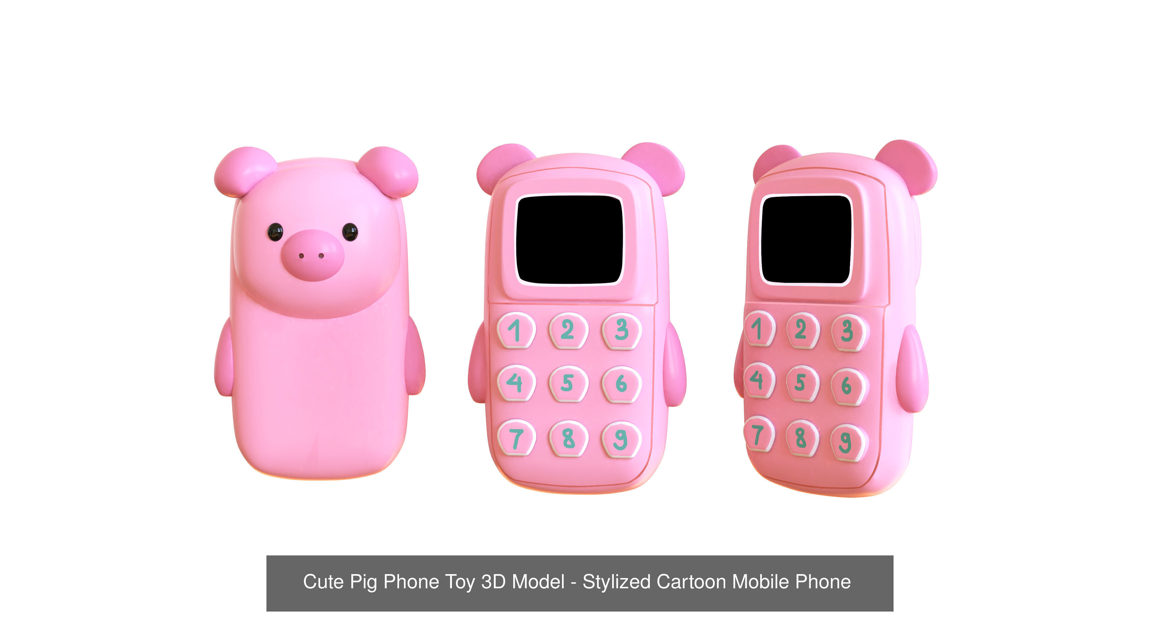 Cartoon Party Props Birthday Decoration Set 3D Model Collection_10