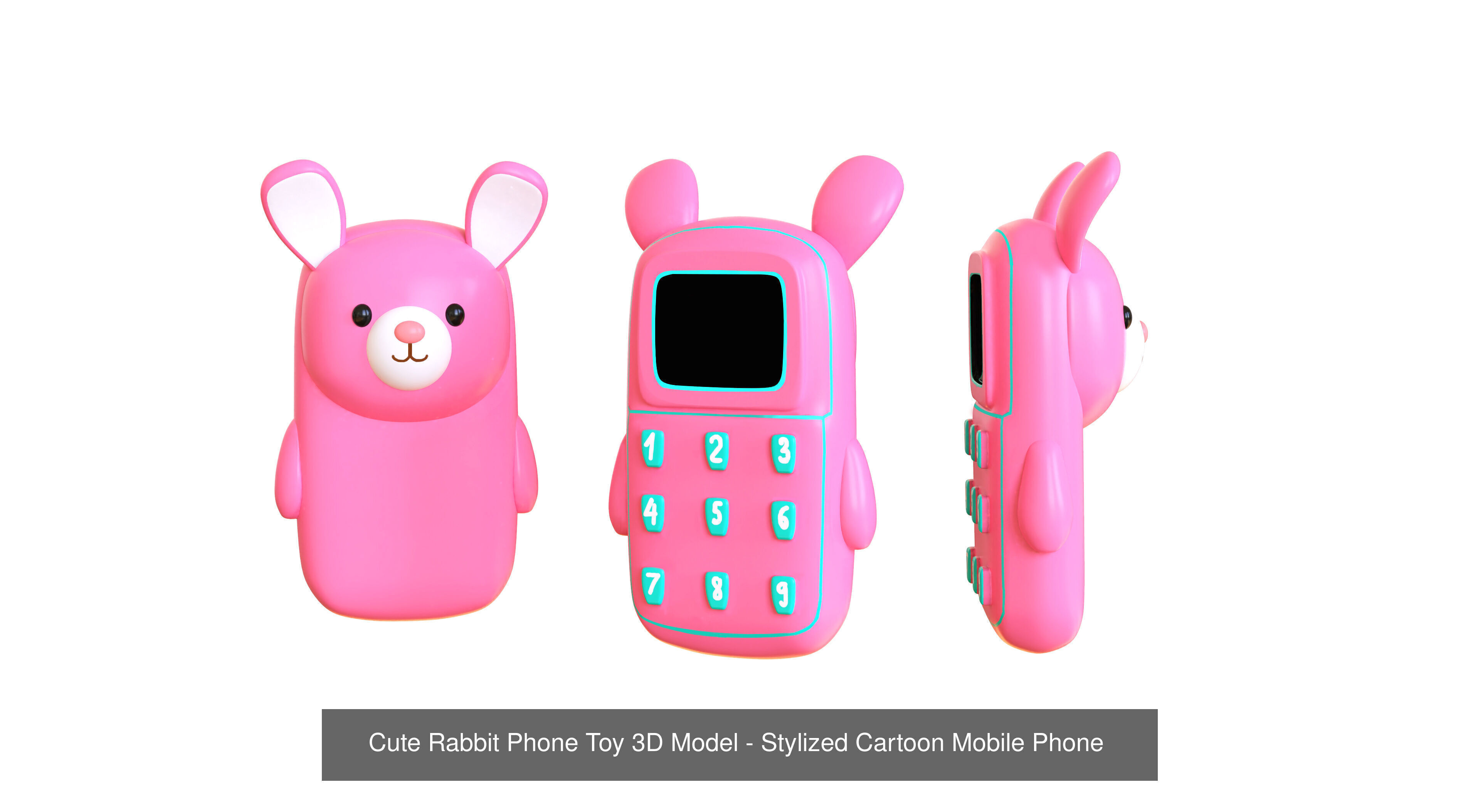 Cartoon Party Props Birthday Decoration Set 3D Model Collection_11