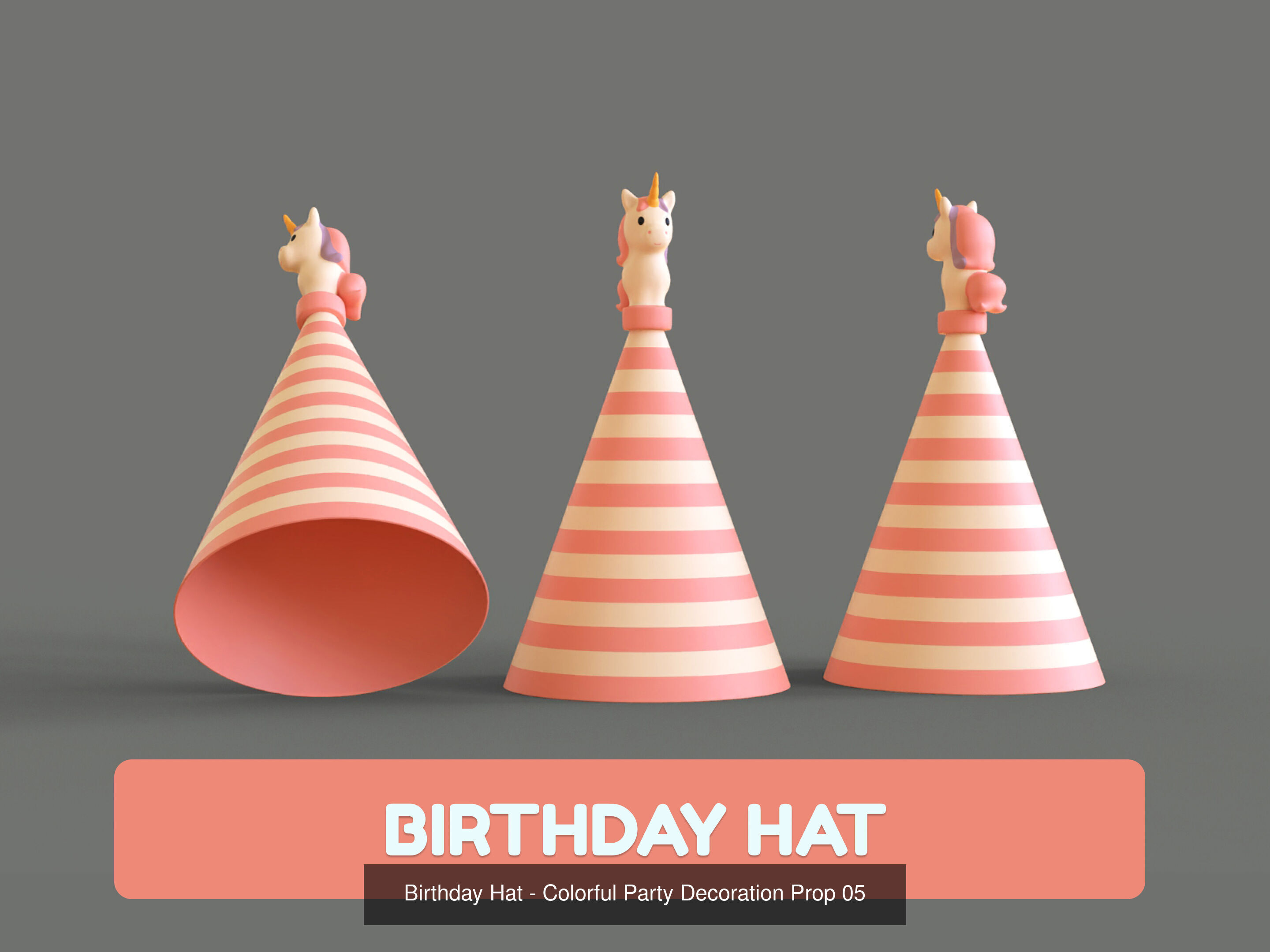 Cartoon Party Props Birthday Decoration Set 3D Model Collection_35