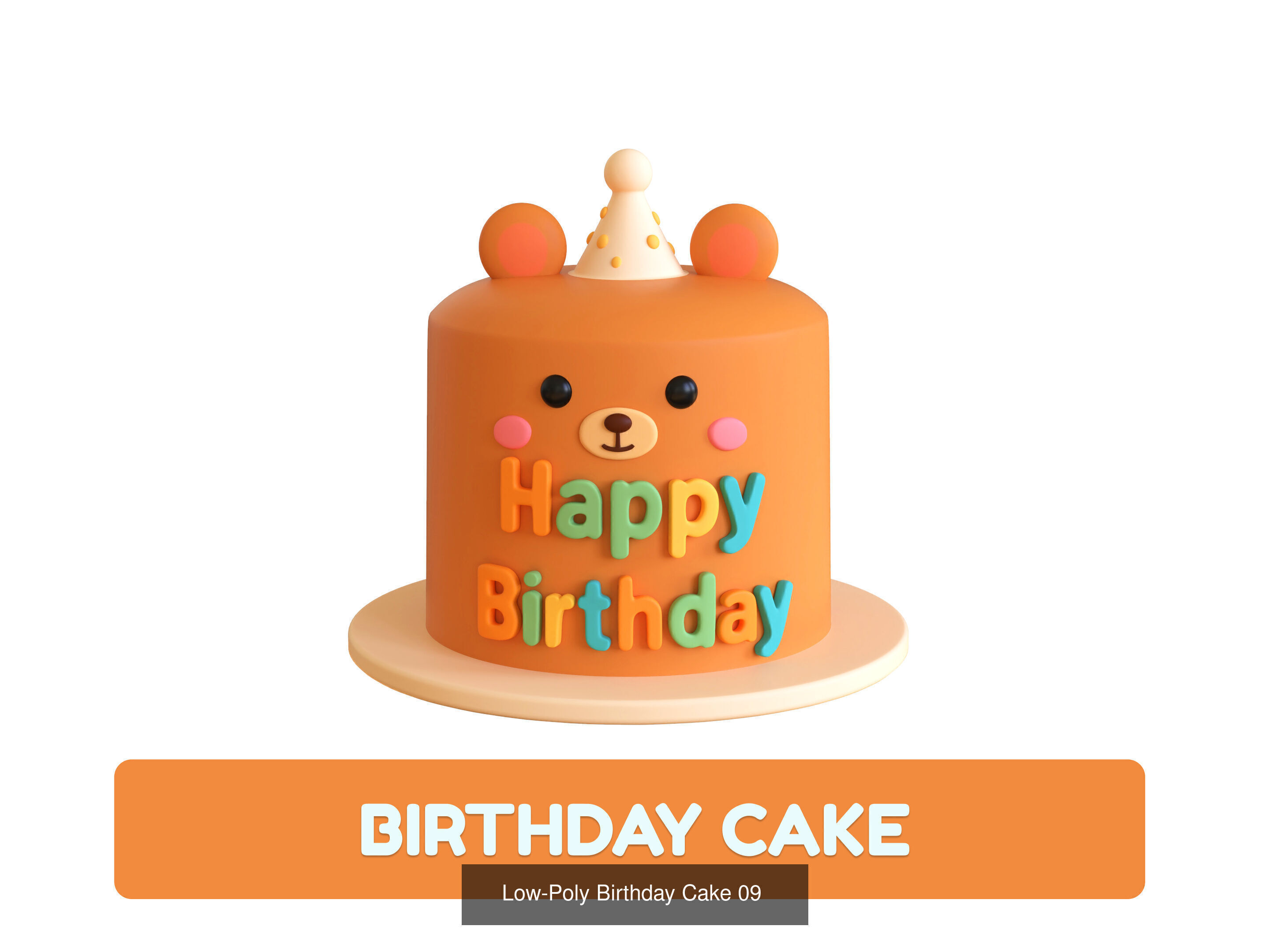 Cartoon Party Props Birthday Decoration Set 3D Model Collection_29