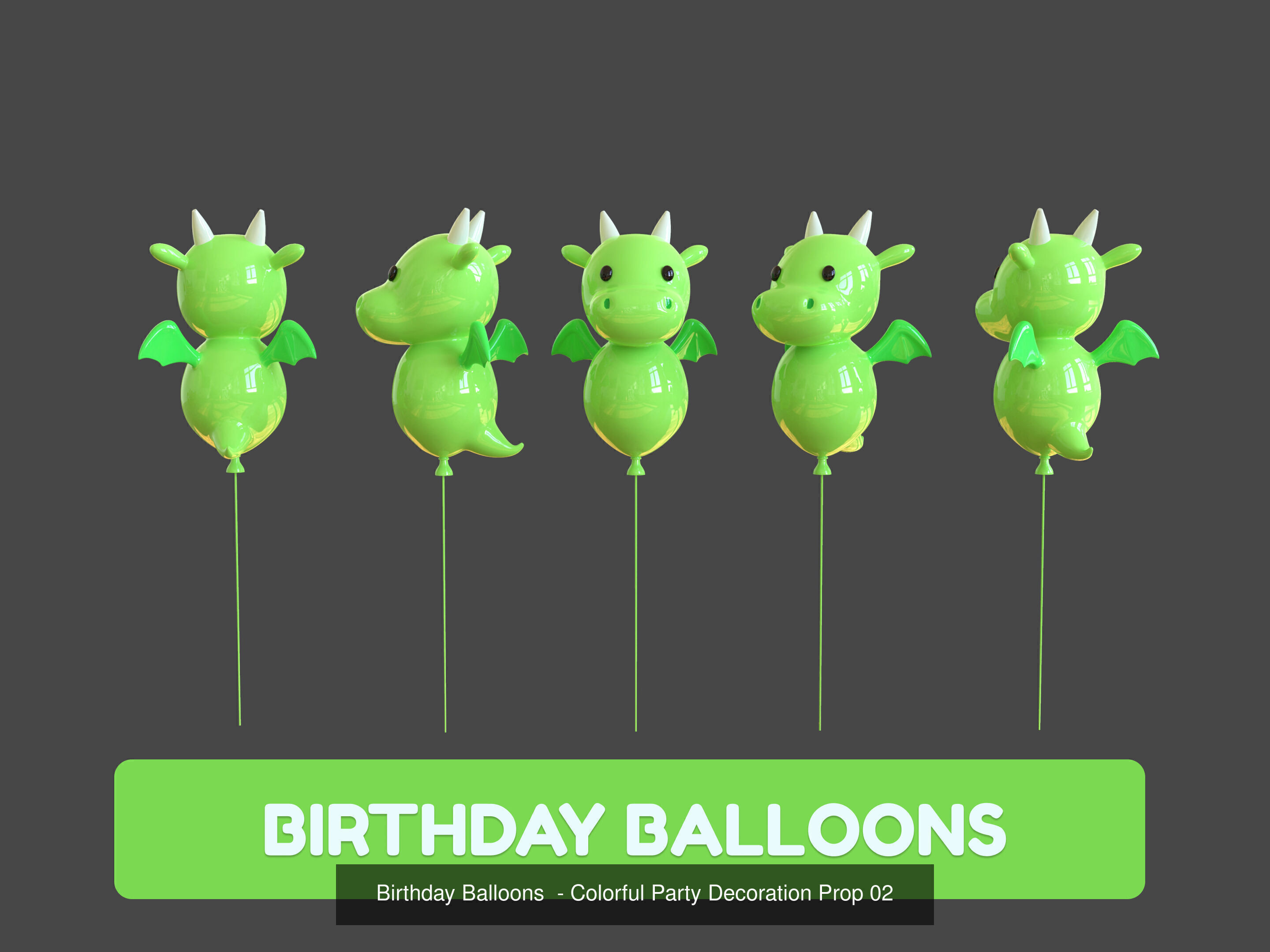 Cartoon Party Props Birthday Decoration Set 3D Model Collection_26