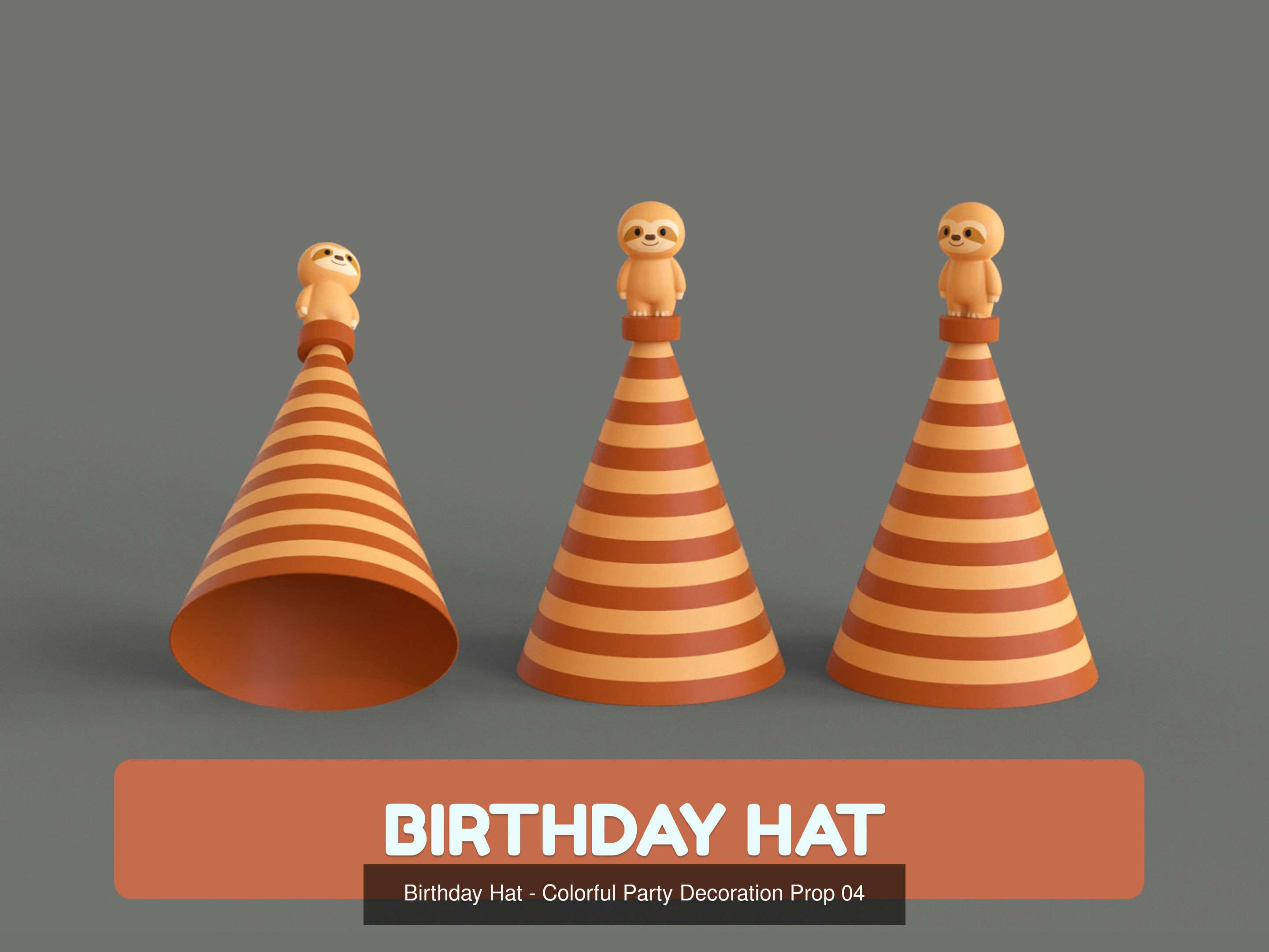 Cartoon Party Props Birthday Decoration Set 3D Model Collection_34