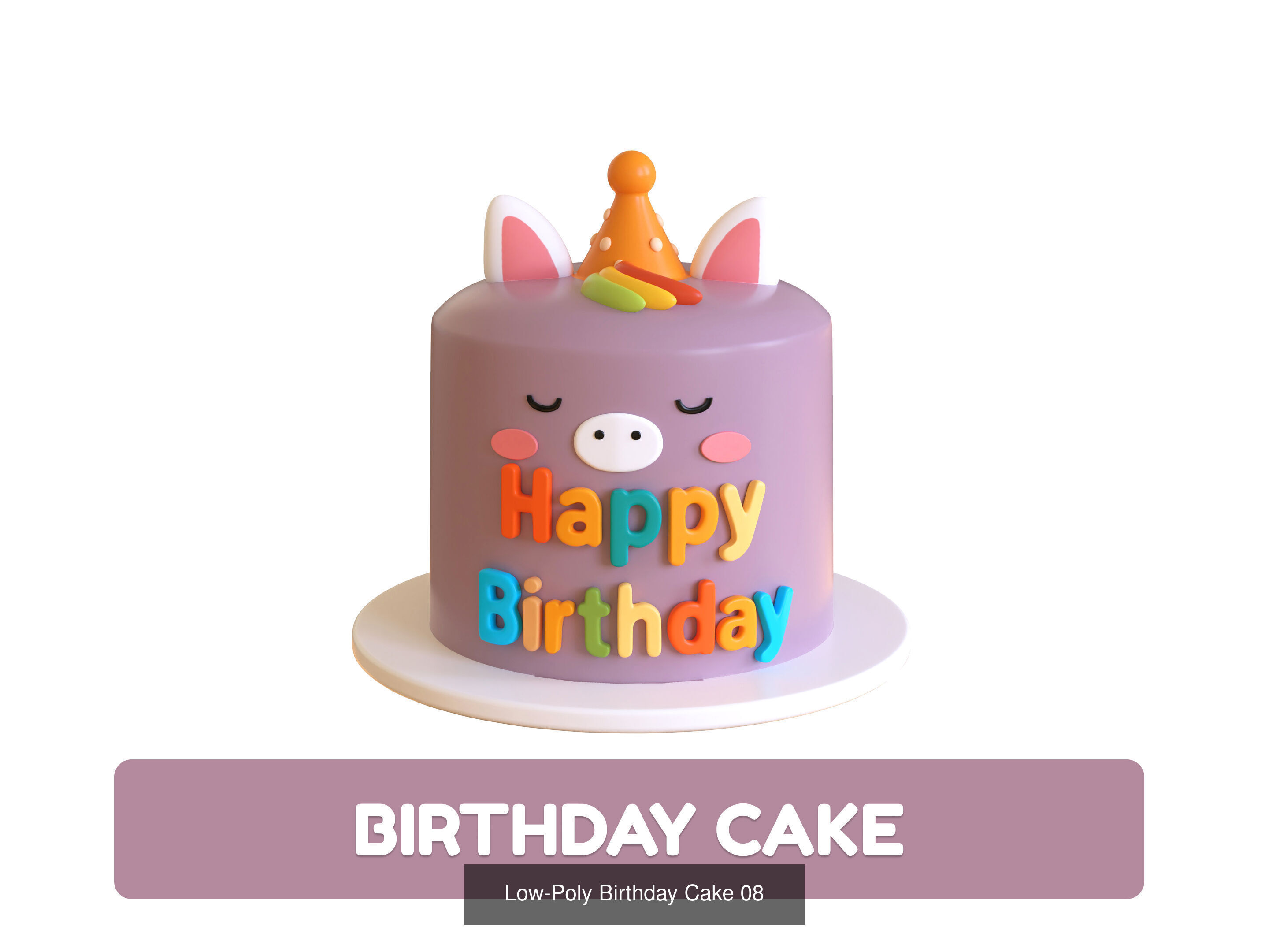 Cartoon Party Props Birthday Decoration Set 3D Model Collection_24