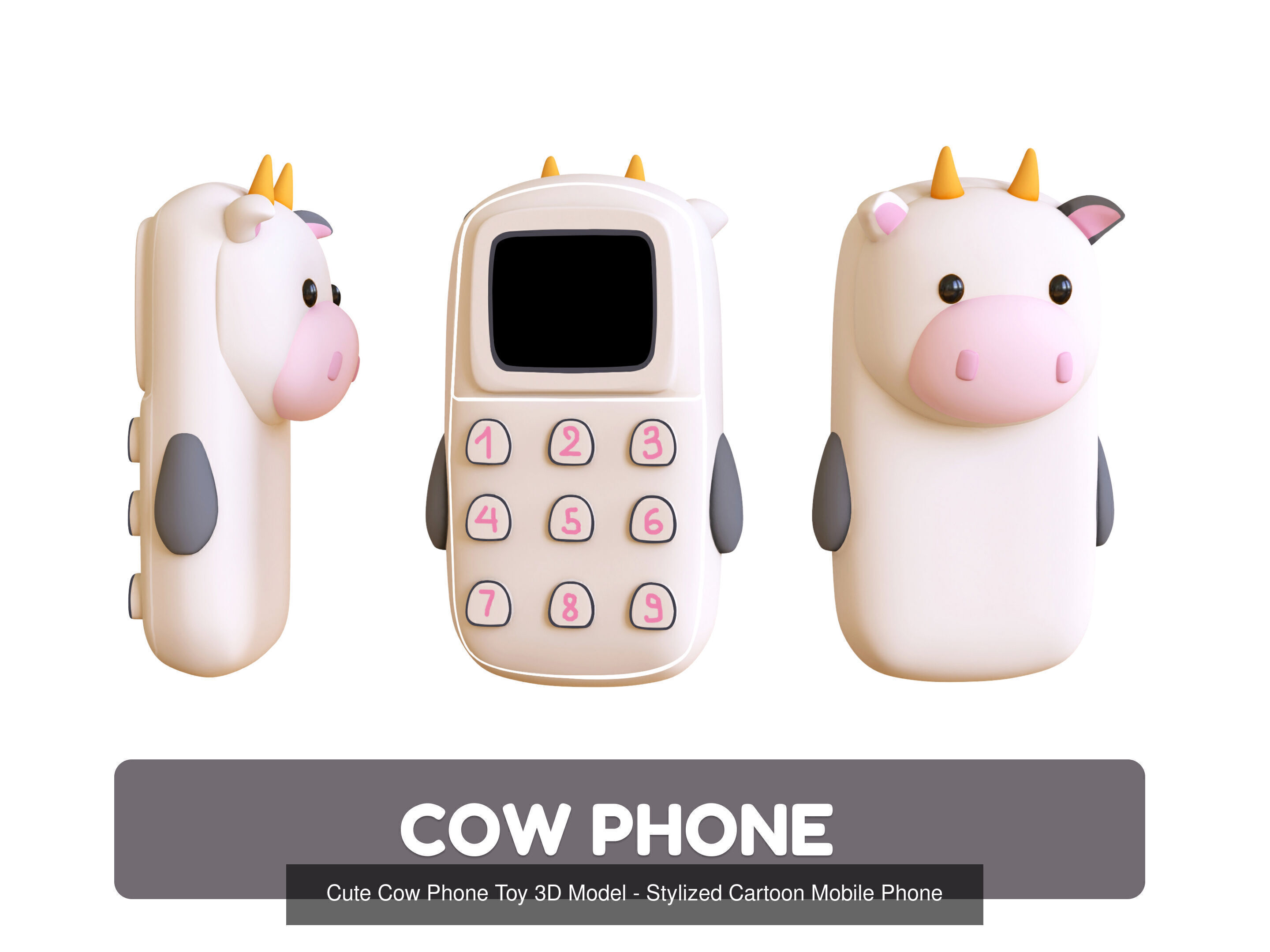 Cartoon Party Props Birthday Decoration Set 3D Model Collection_7