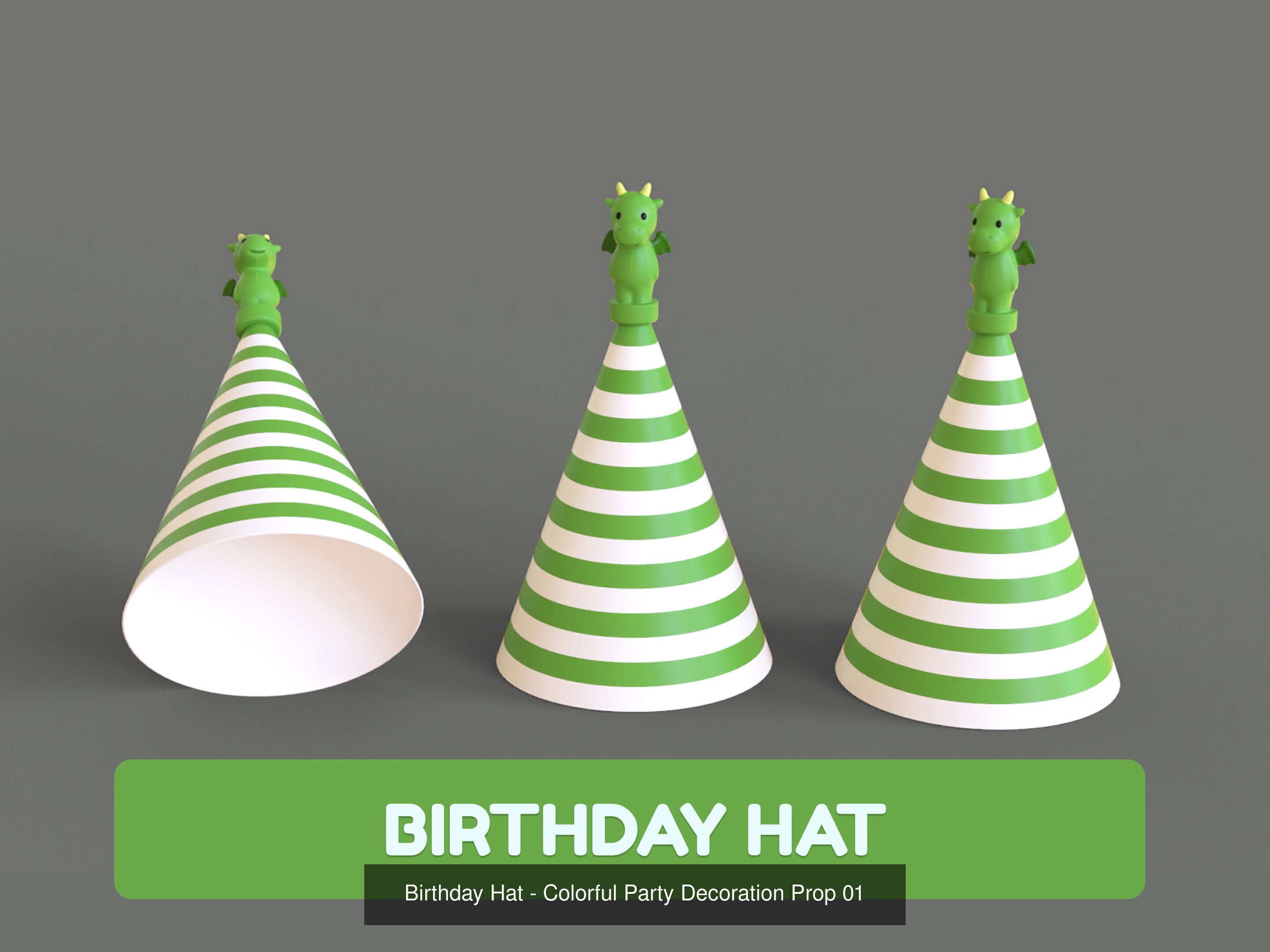 Cartoon Party Props Birthday Decoration Set 3D Model Collection_31