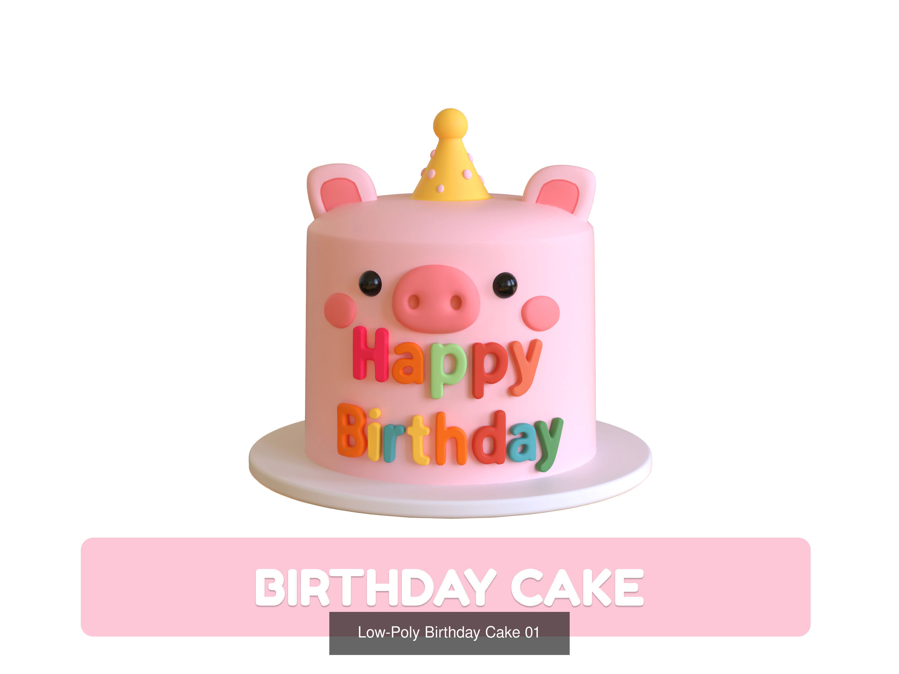 Cartoon Party Props Birthday Decoration Set 3D Model Collection_17