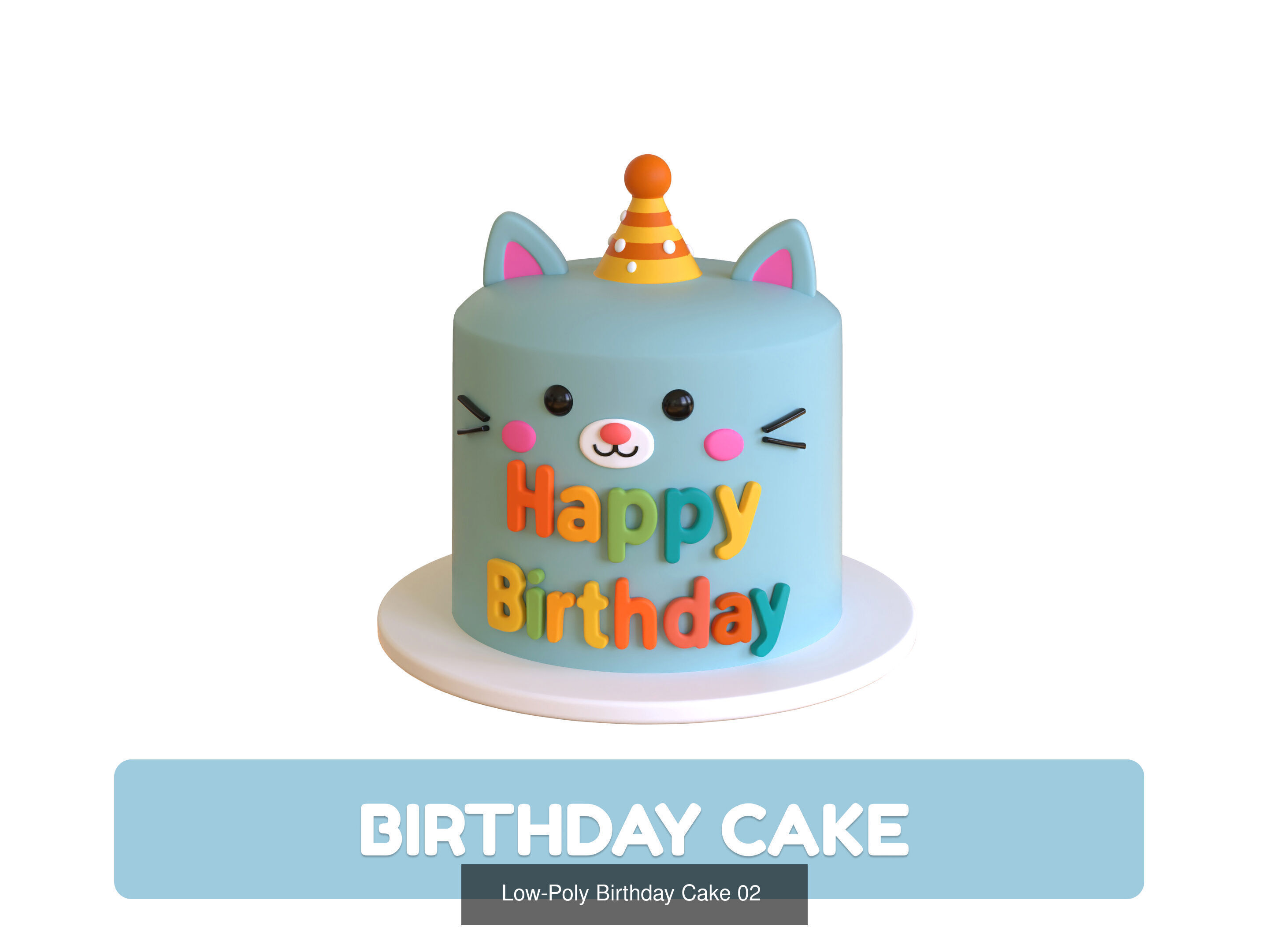 Cartoon Party Props Birthday Decoration Set 3D Model Collection_18