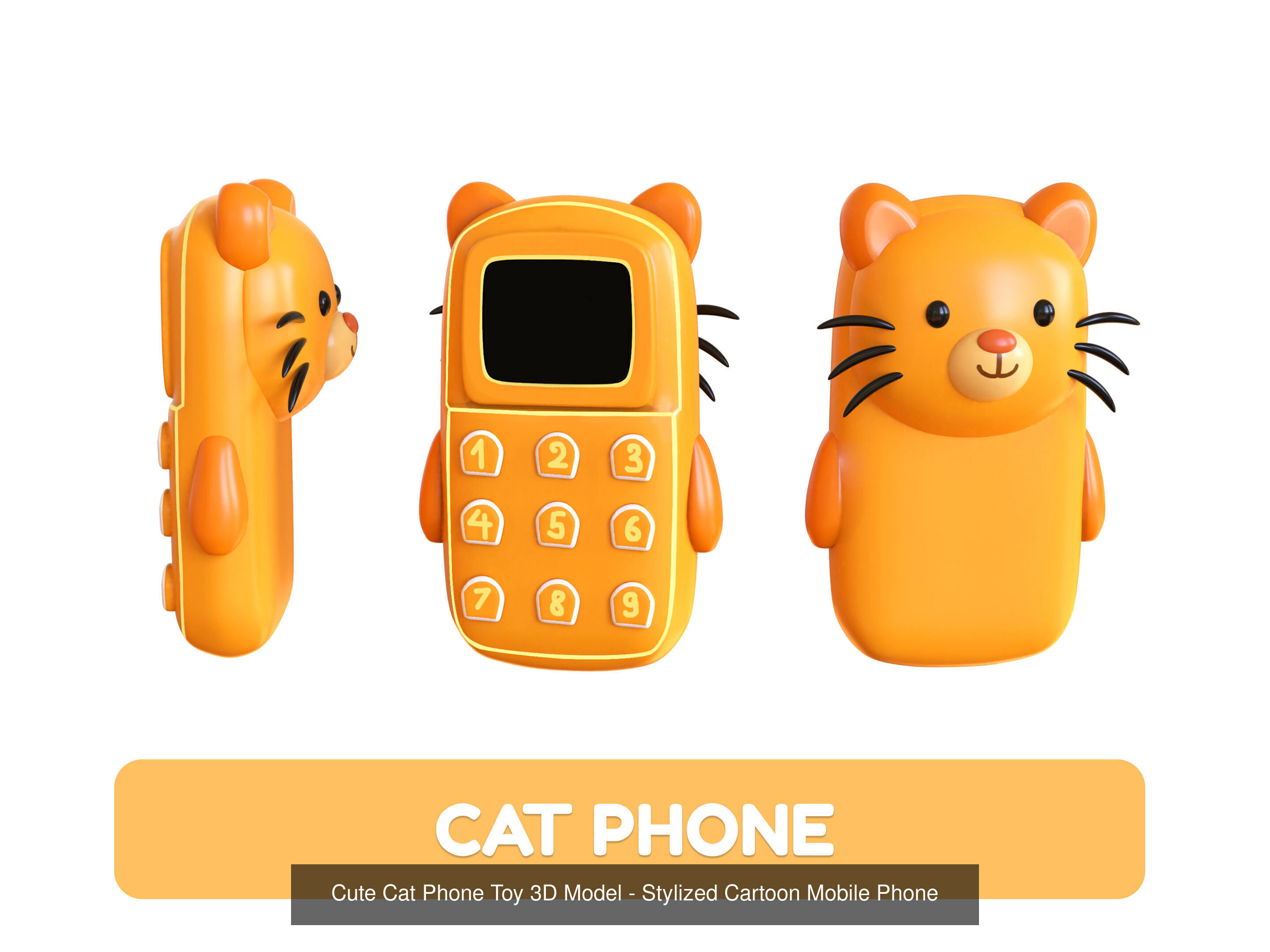 Cartoon Party Props Birthday Decoration Set 3D Model Collection_6