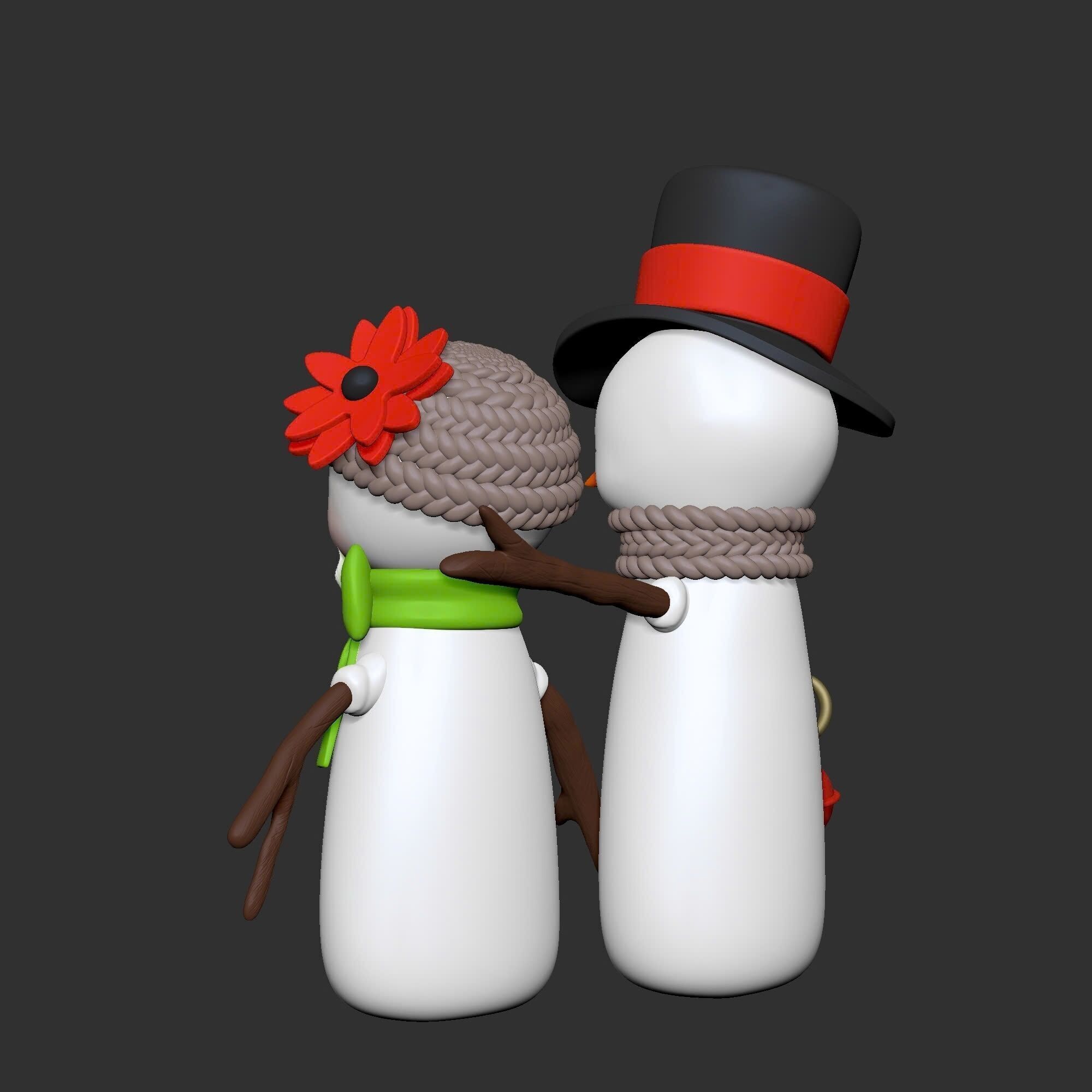 Snow boy  snow girl - Christmas Ver 1 3D print model_6