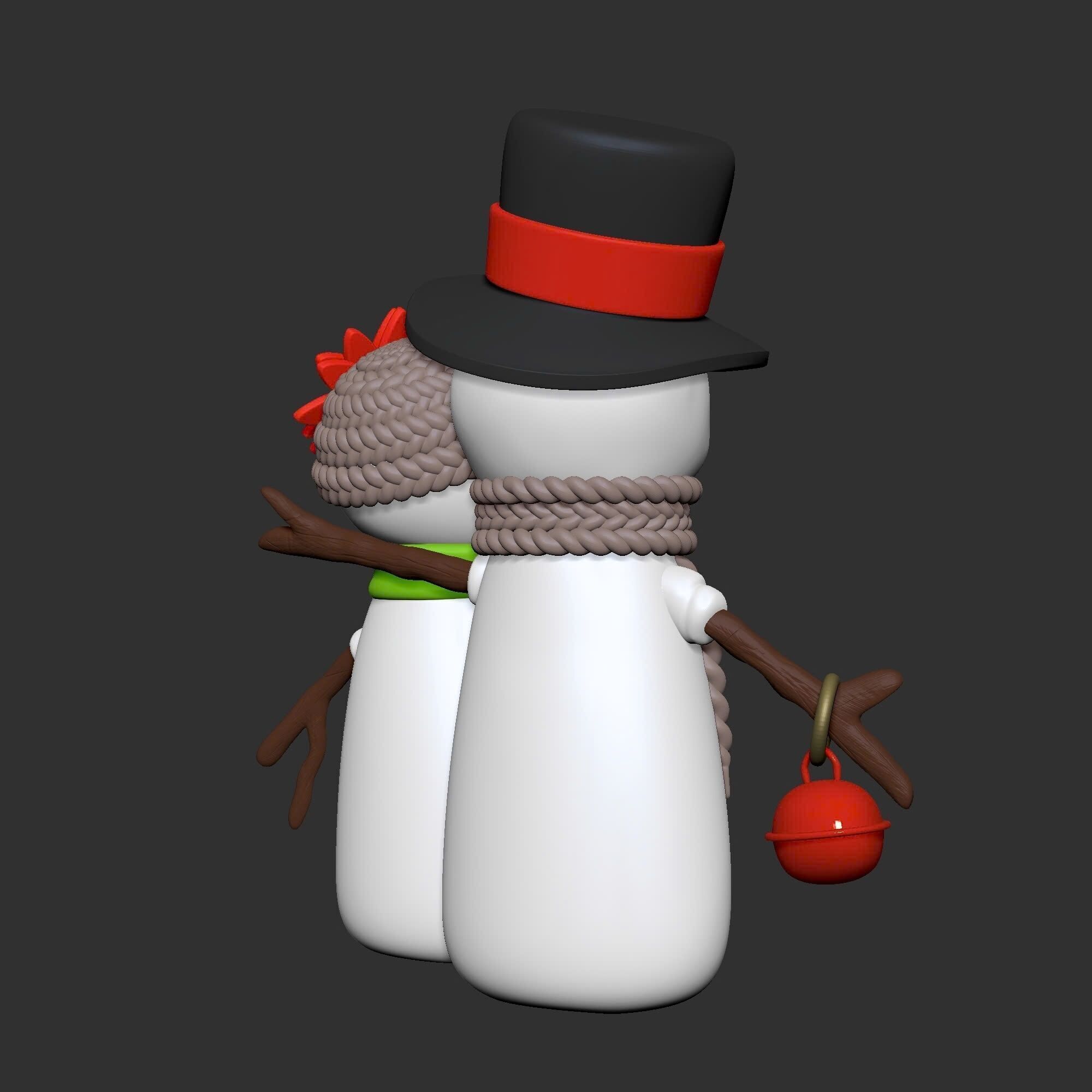 Snow boy  snow girl - Christmas Ver 1 3D print model_3