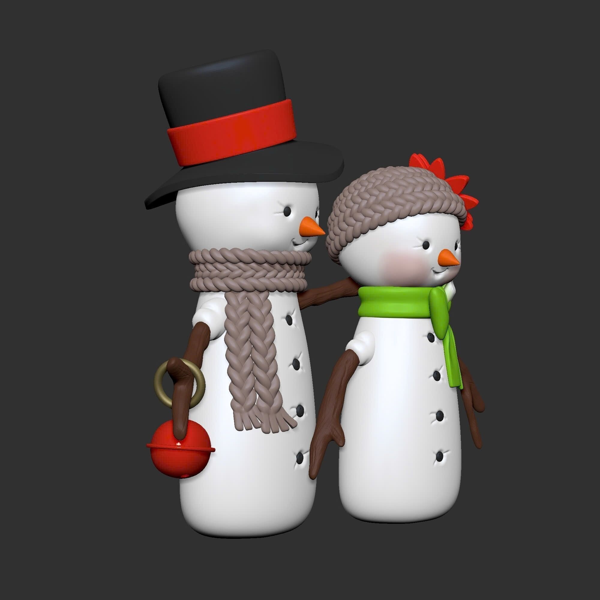 Snow boy  snow girl - Christmas Ver 1 3D print model_1