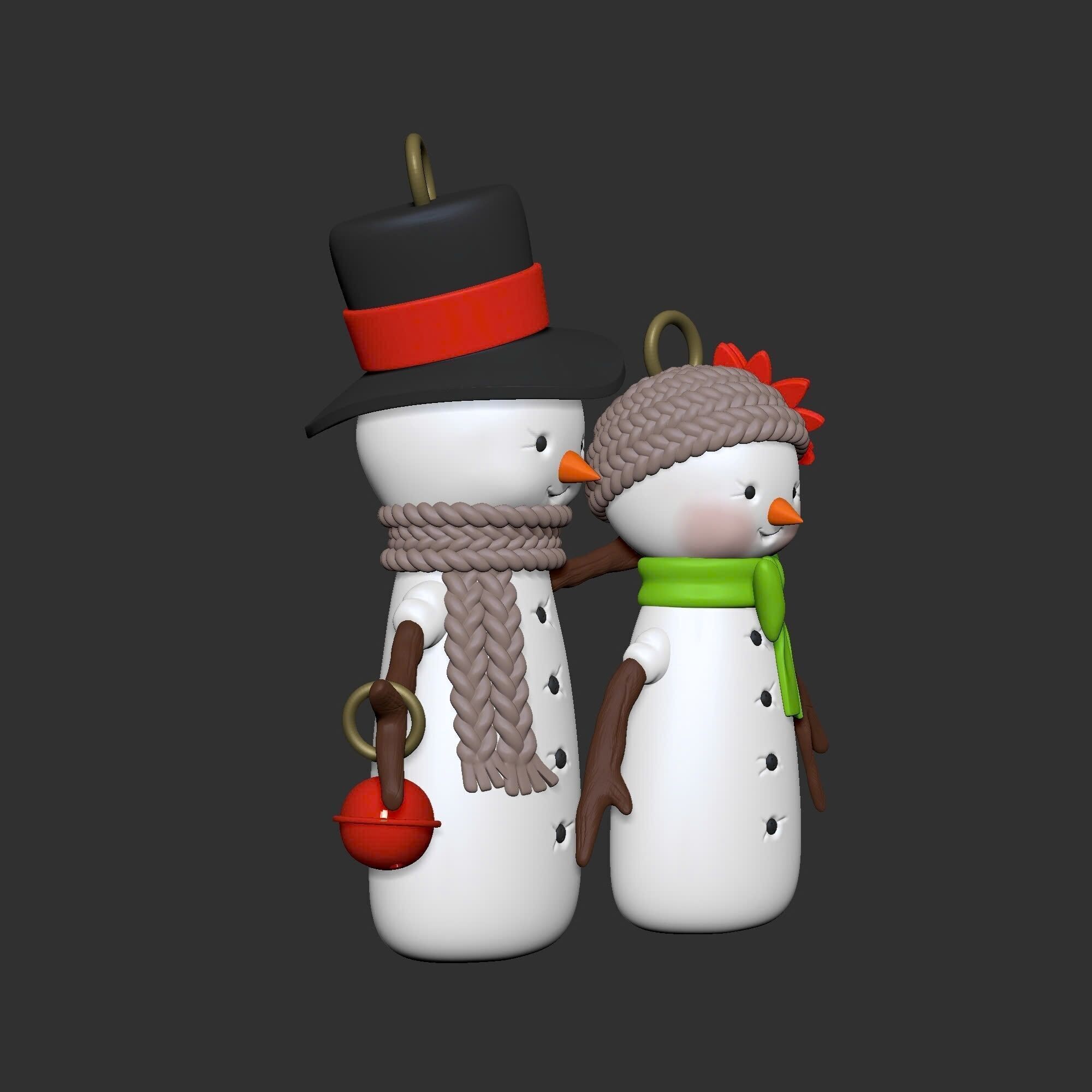 Snow boy snow girl - Christmas Ver 2 3D print model_2