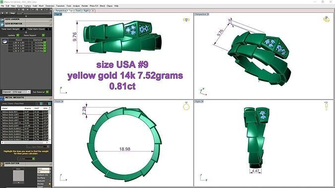BVLGARTI RING 9 ready to print 3dm 3D print model
