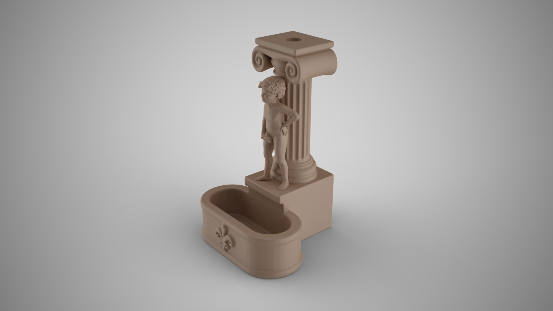 Child Peeing in Pool Incense Burner 3D print model_8